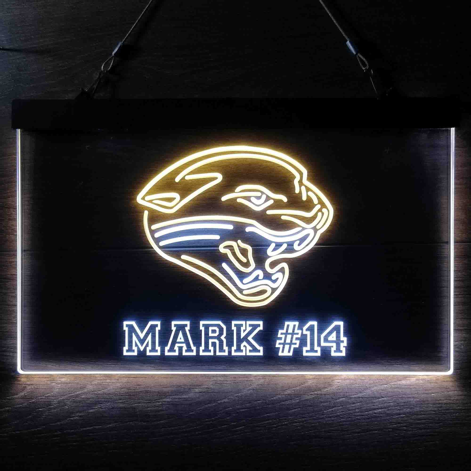Personalized Jacksonville Jaguars Team Number Neon-Like LED Sign - ProLedSign