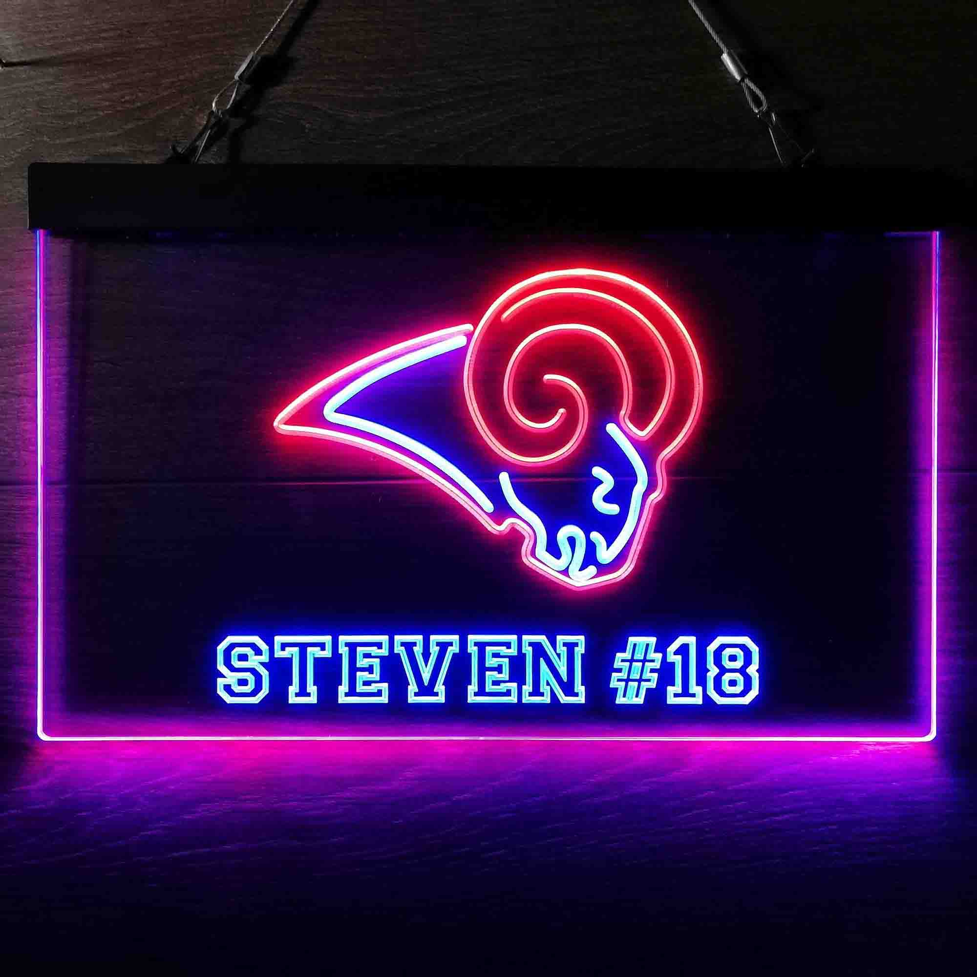 Personalized Los Angeles Rams Team Number Neon Sign - PRO LED SIGN