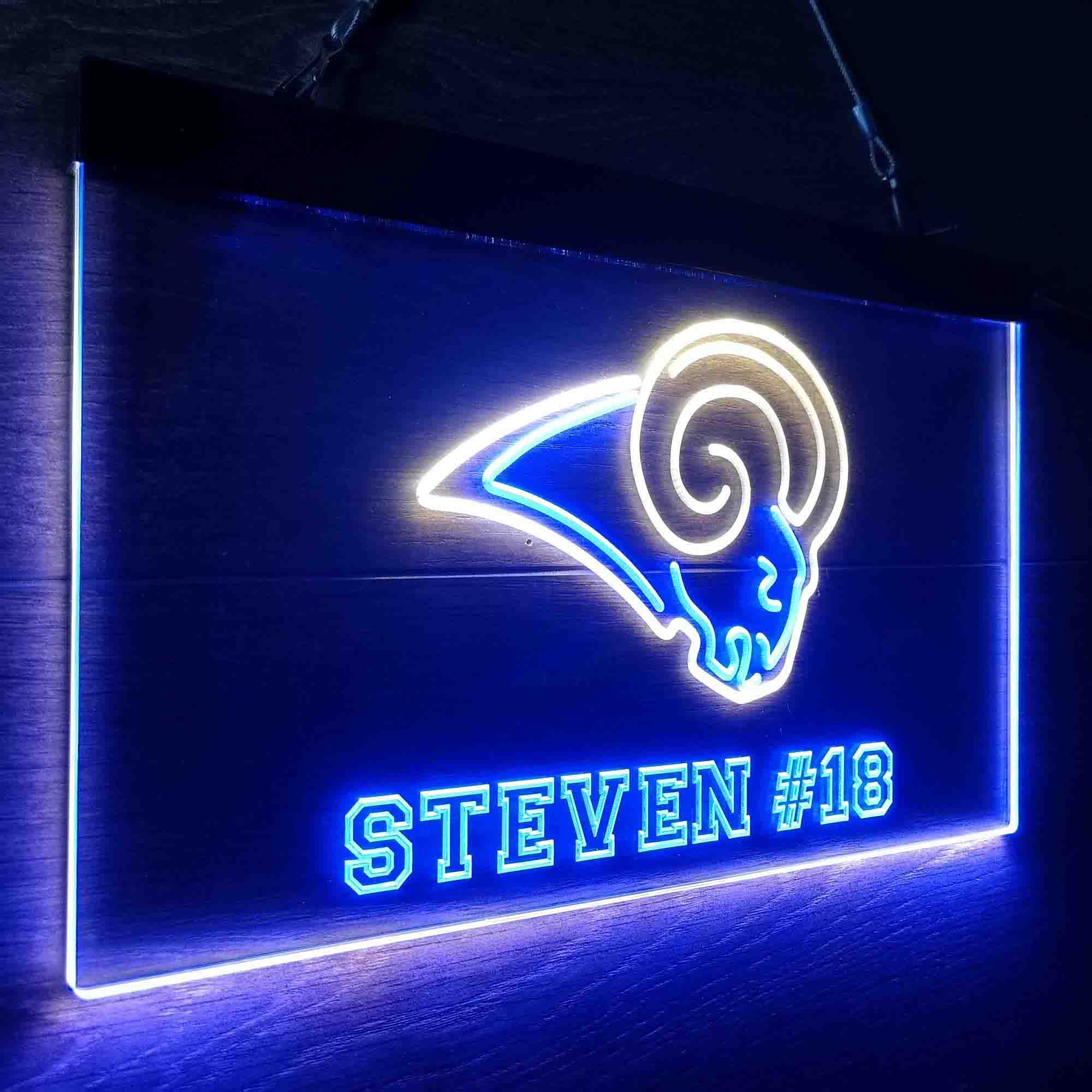 Personalized Los Angeles Rams Team Number Neon Sign - PRO LED SIGN