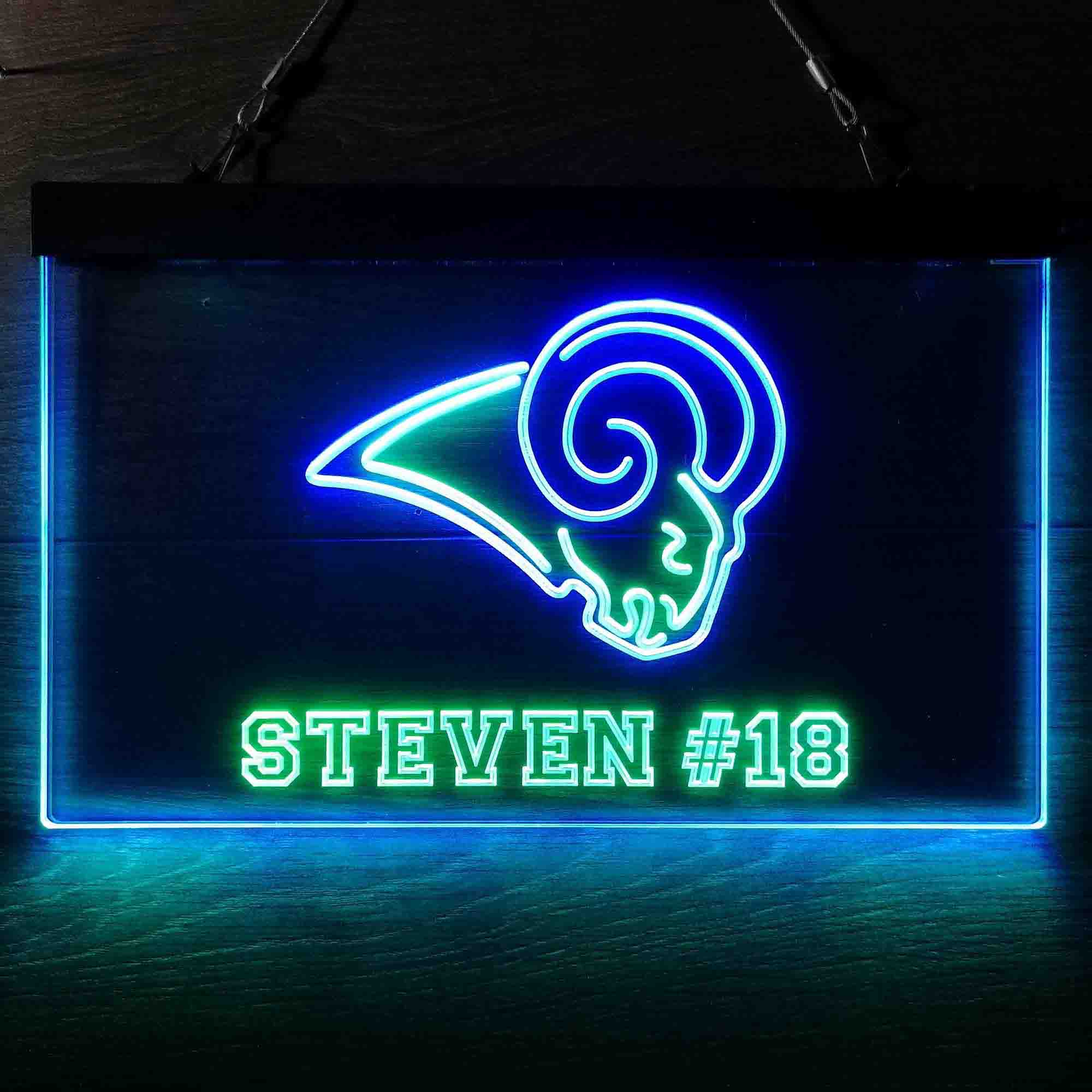 Personalized Los Angeles Rams Team Number Neon Sign - PRO LED SIGN