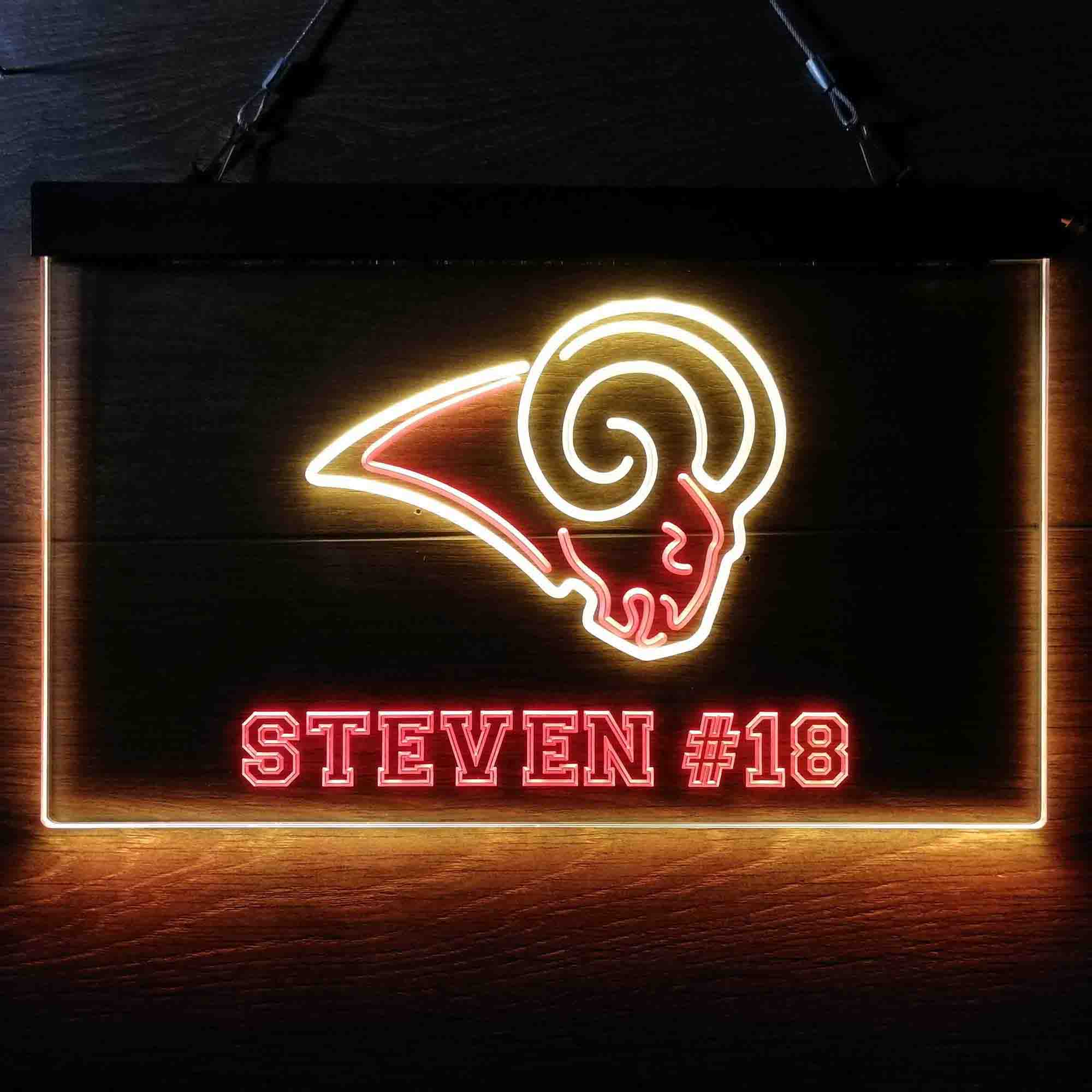 Personalized Los Angeles Rams Team Number Neon Sign - PRO LED SIGN