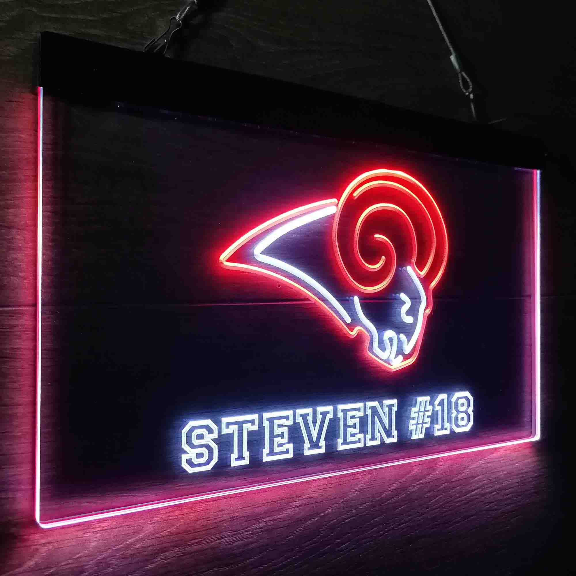 Personalized Los Angeles Rams Team Number Neon Sign - PRO LED SIGN