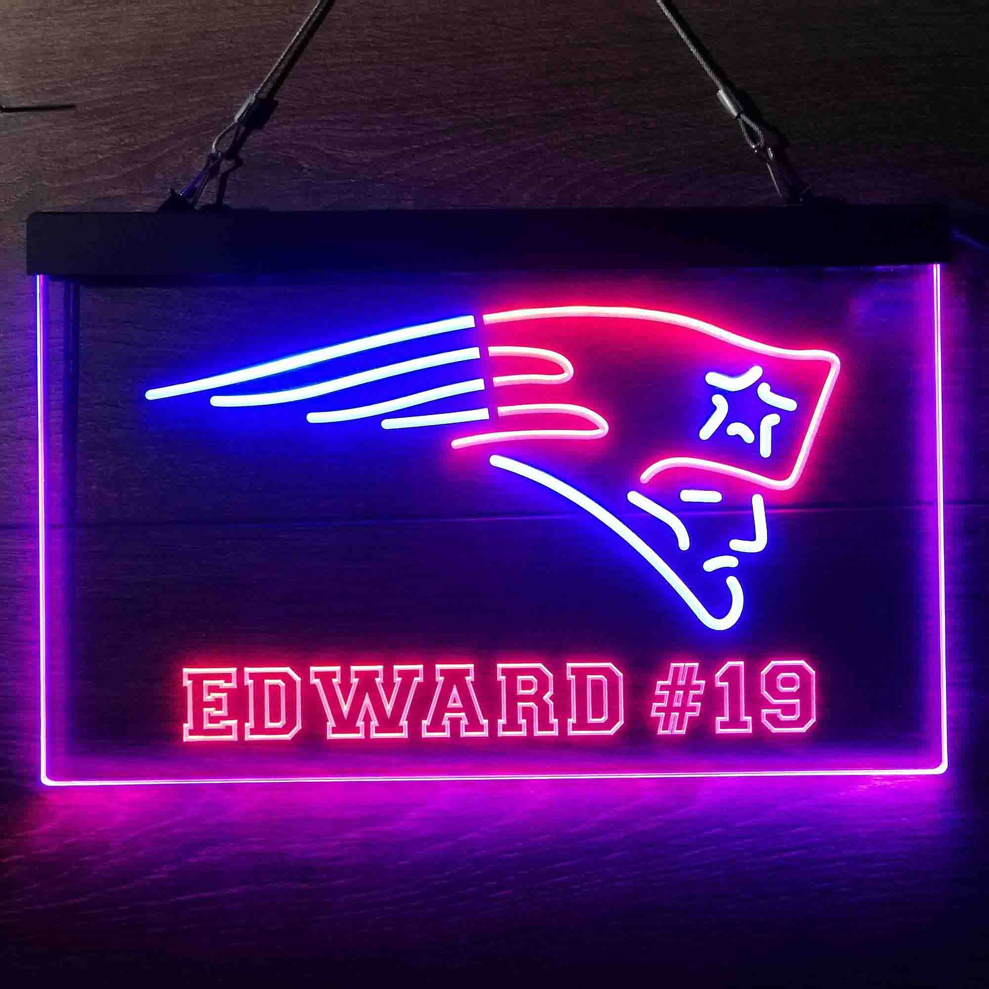 Personalized New England Patriots Team Number Neon-Like LED Sign