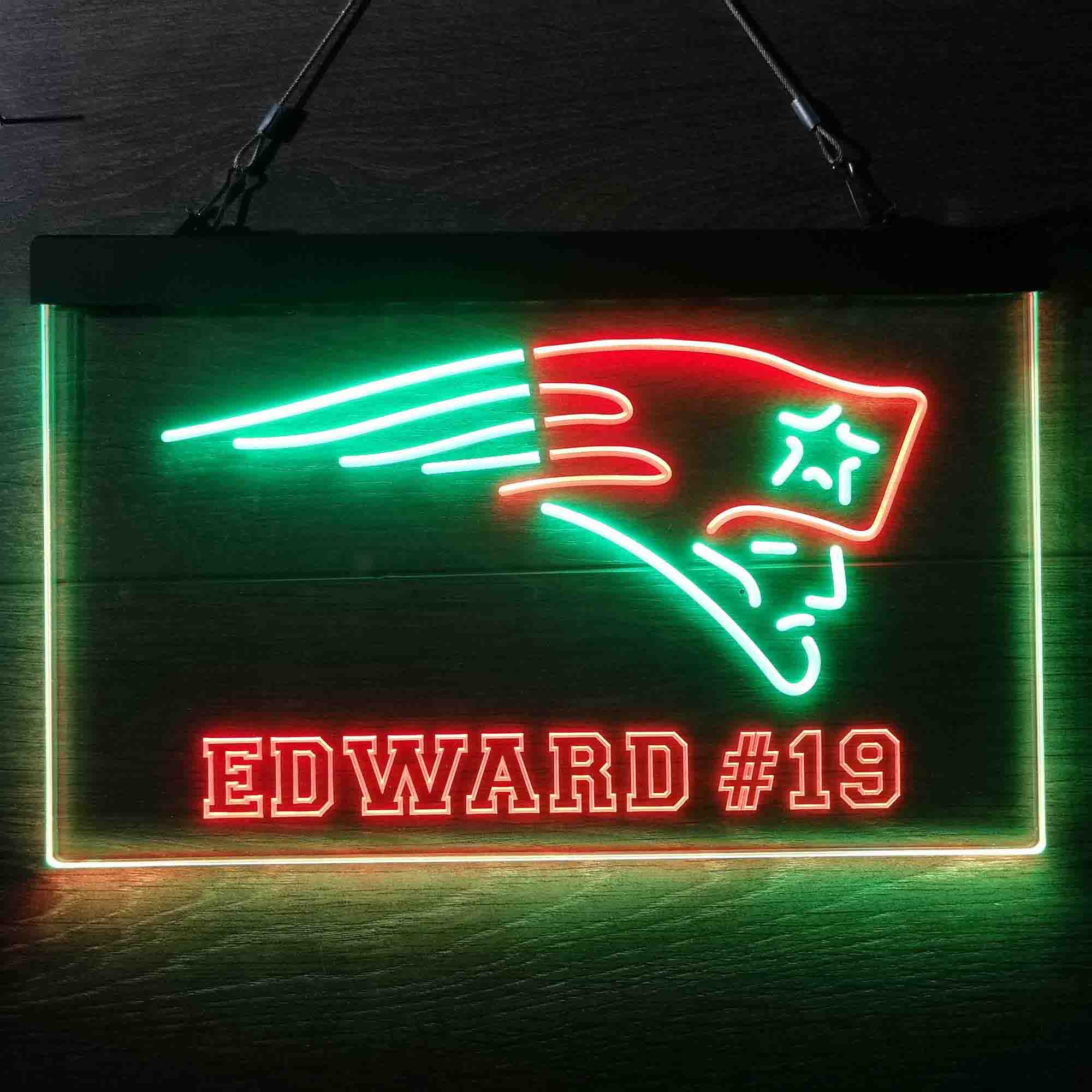 Personalized New England Patriots Team Number Neon-Like LED Sign - ProLedSign