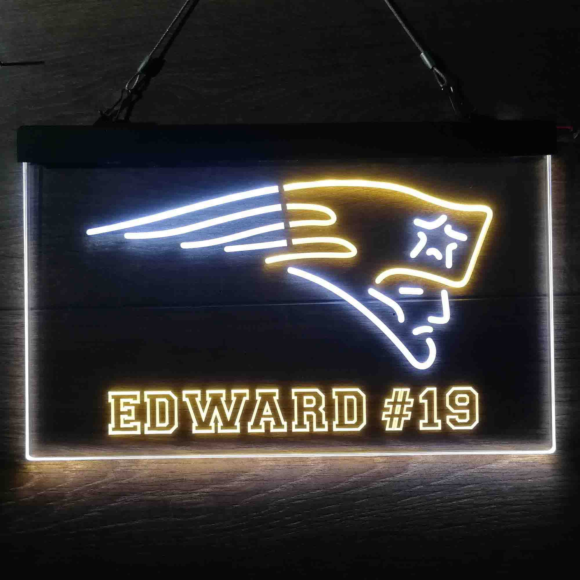 Personalized New England Patriots Team Number Neon-Like LED Sign - ProLedSign