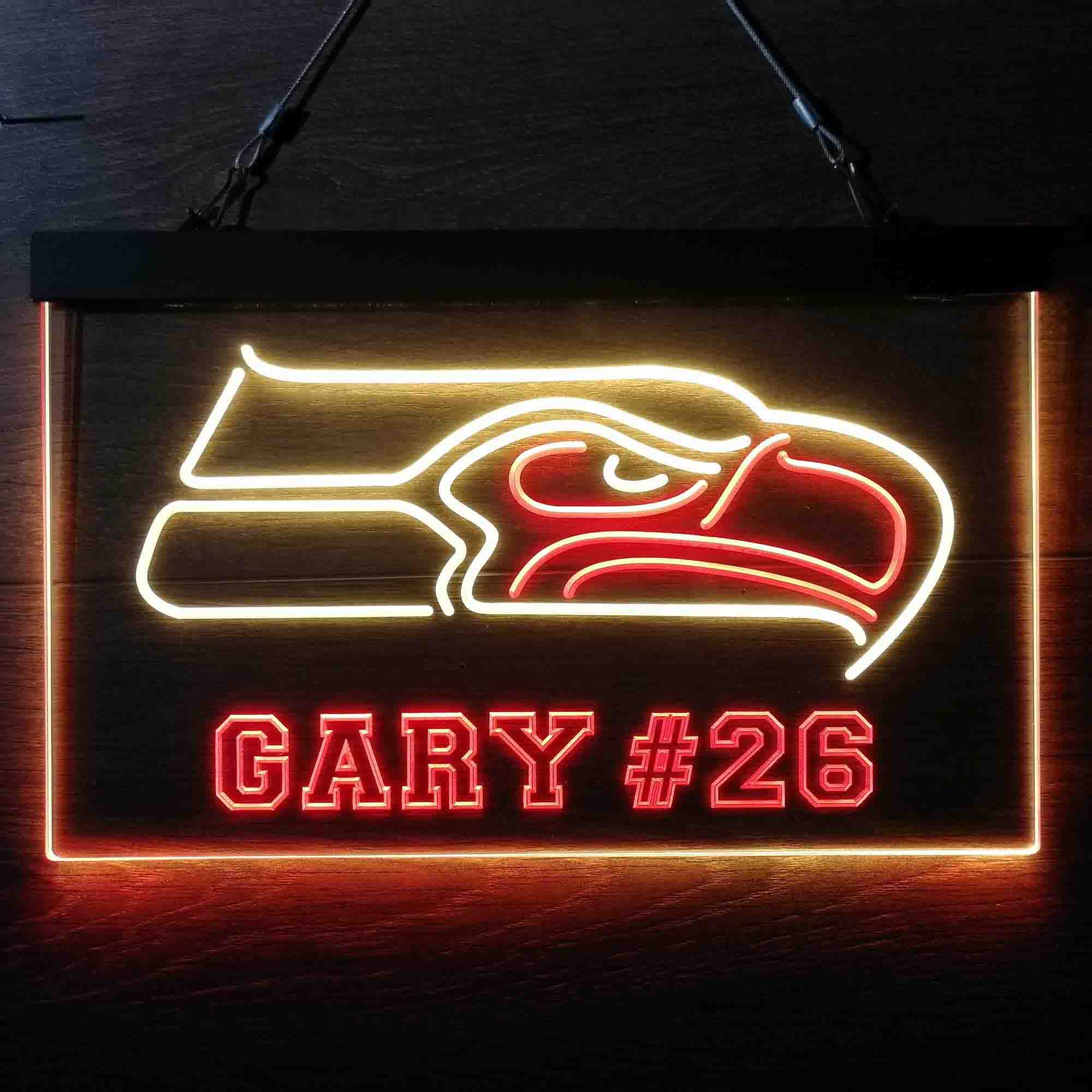 Personalized Seattle Seahawks Team Number Neon-Like LED Sign - ProLedSign