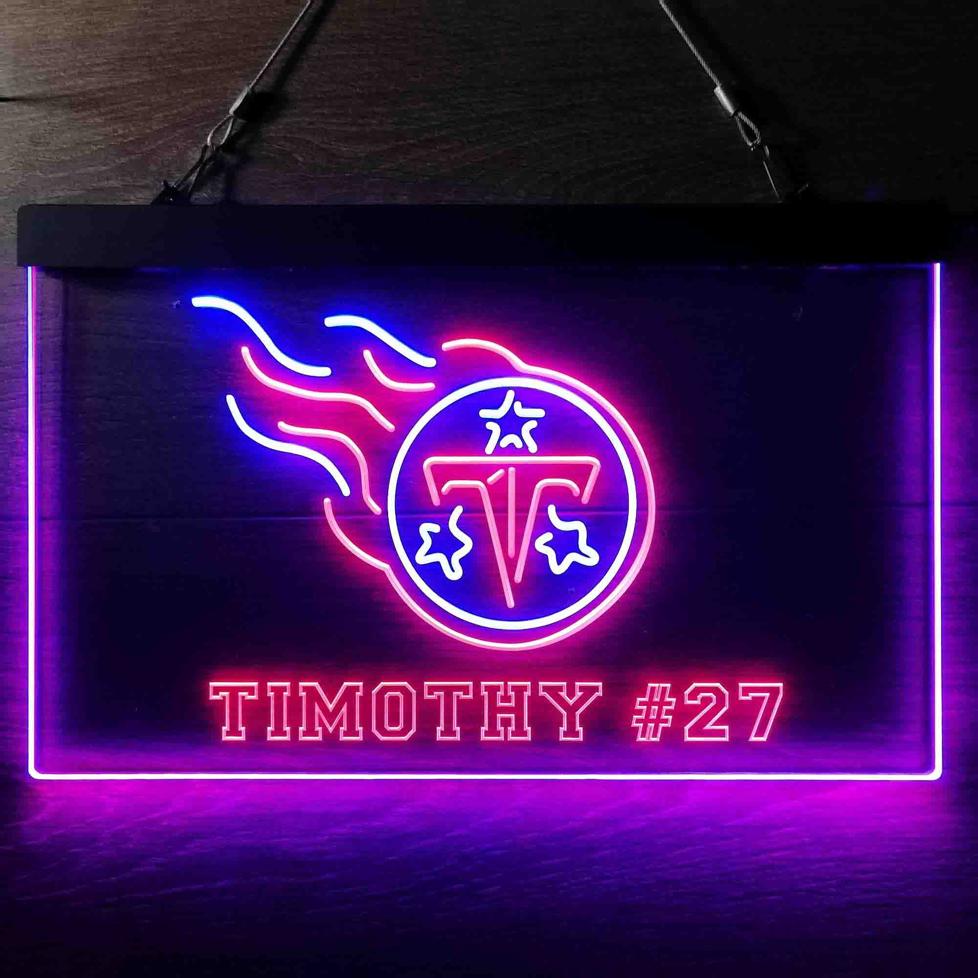 Personalized Tennessee Titans Team Number Neon-Like LED Sign - ProLedSign