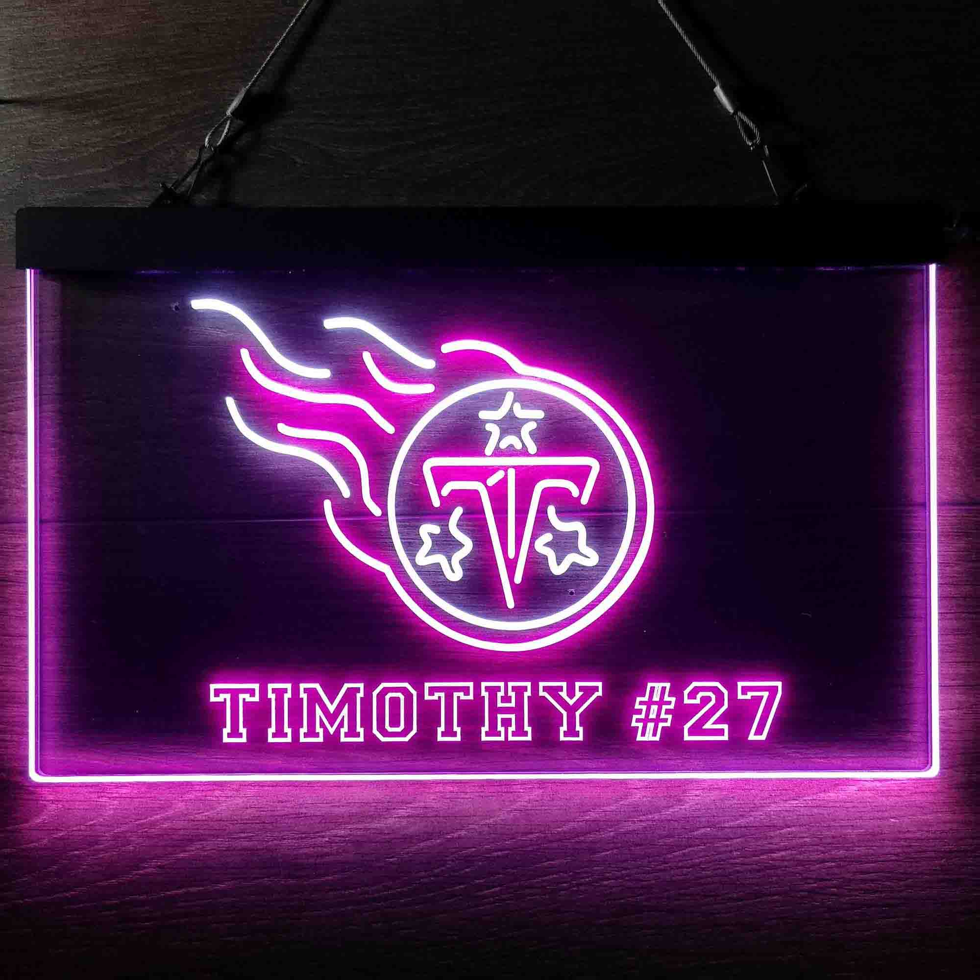 Personalized Tennessee Titans Team Number Neon-Like LED Sign - ProLedSign