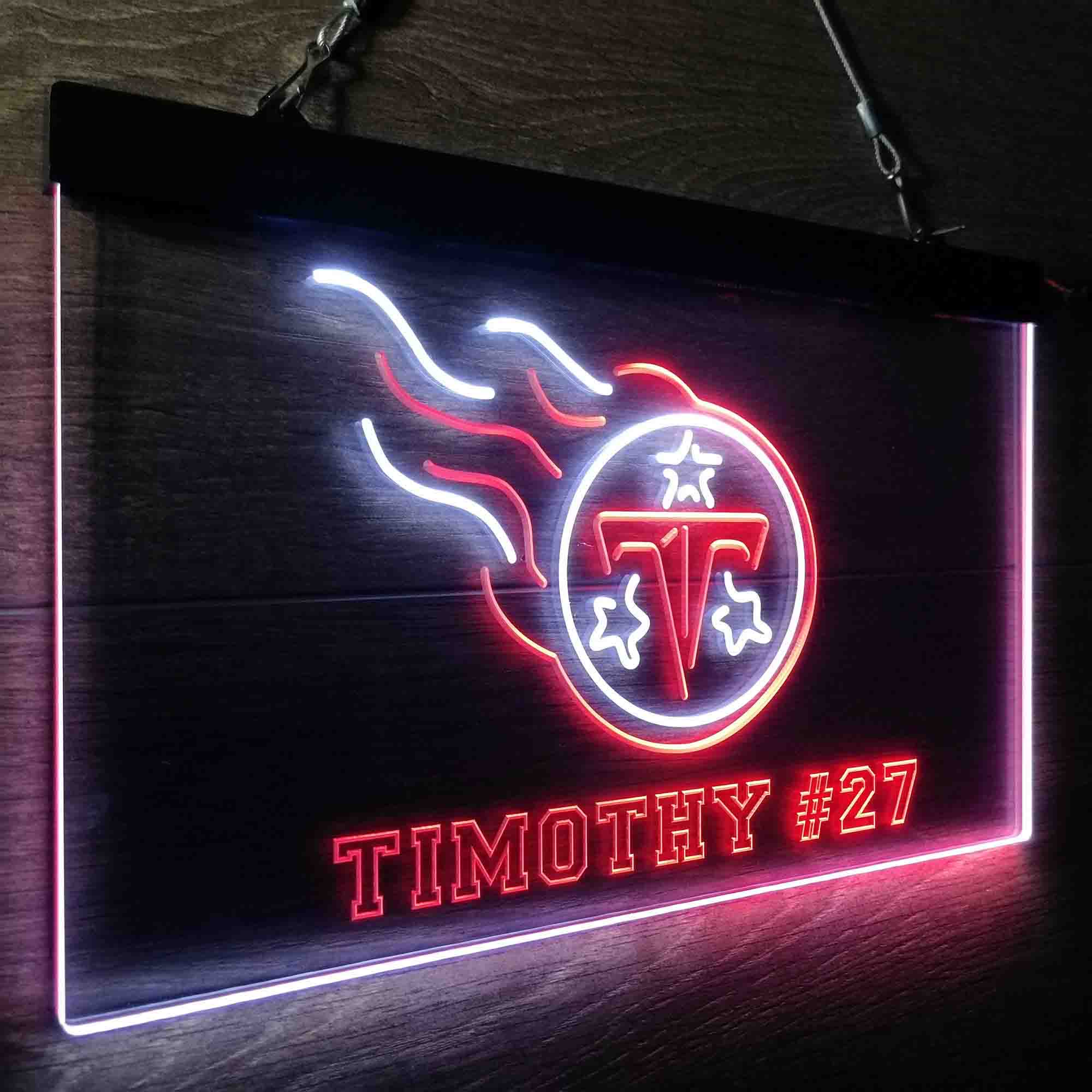 Personalized Tennessee Titans Team Number Neon-Like LED Sign - ProLedSign