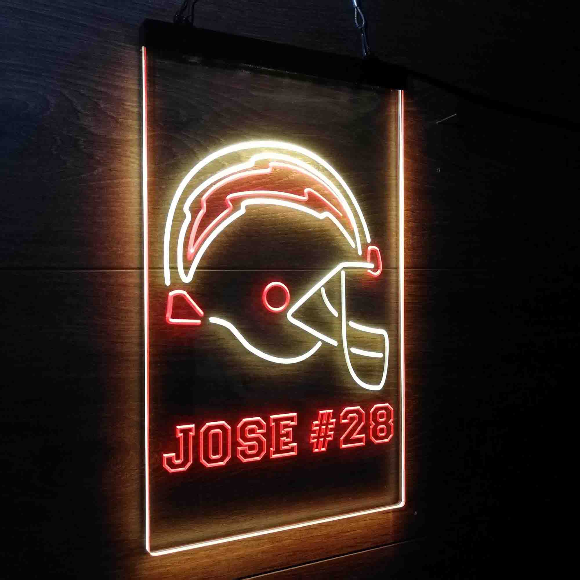 Personalized San Diego Chargers Team Number Neon-Like LED Sign - ProLedSign