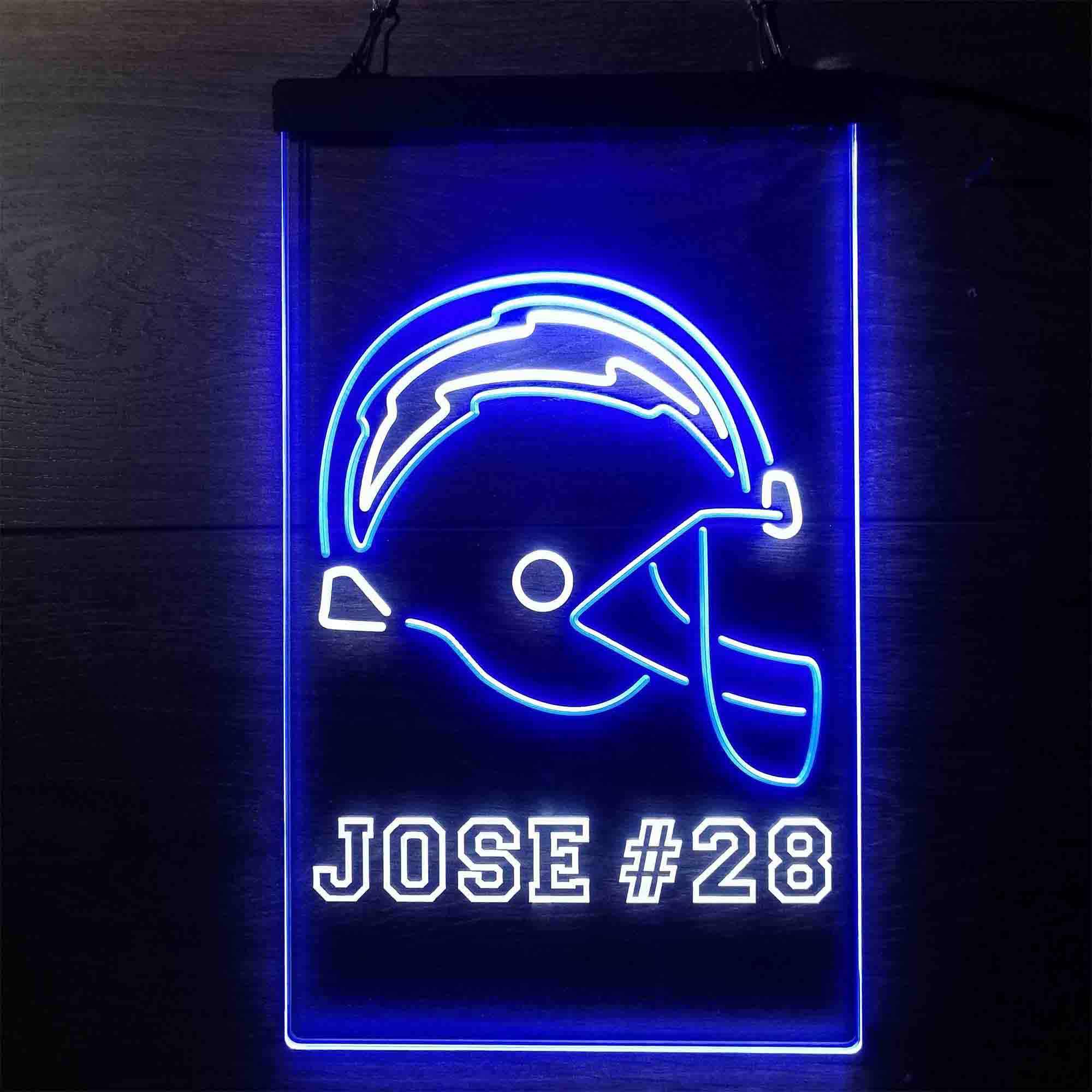 Personalized San Diego Chargers Team Number Neon-Like LED Sign