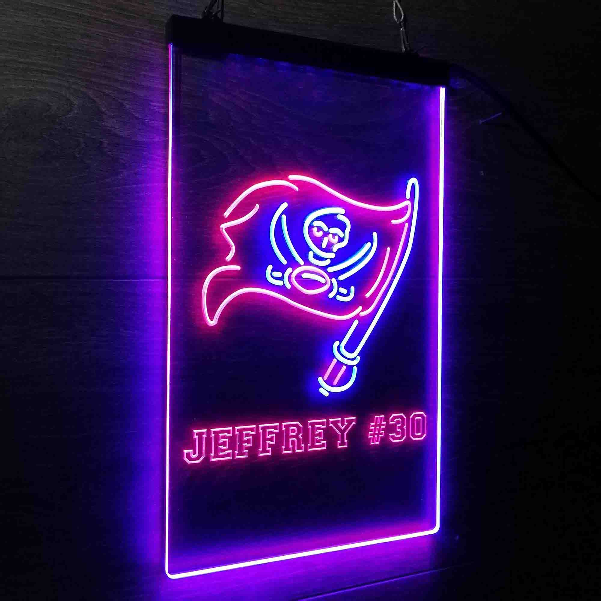 Personalized Tampa Bay Buccaneers Team Number Neon-Like LED Sign - ProLedSign