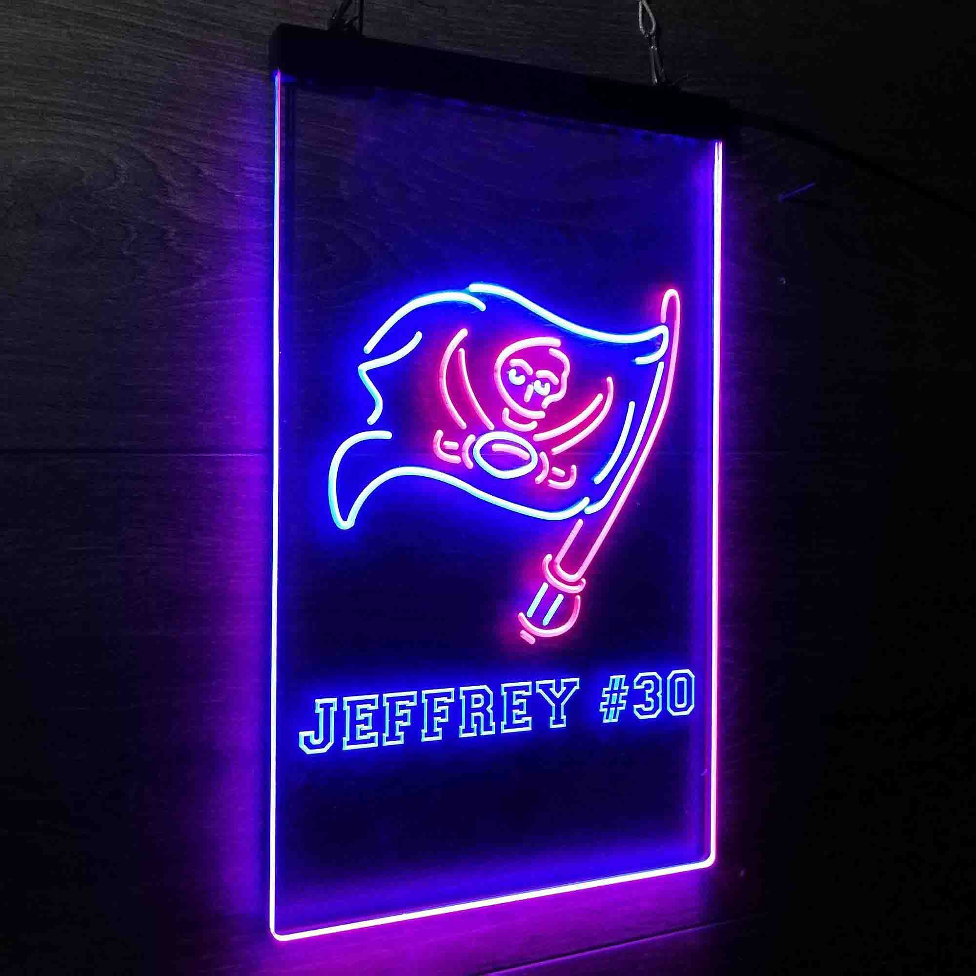 Personalized Tampa Bay Buccaneers Team Number Neon-Like LED Sign - ProLedSign
