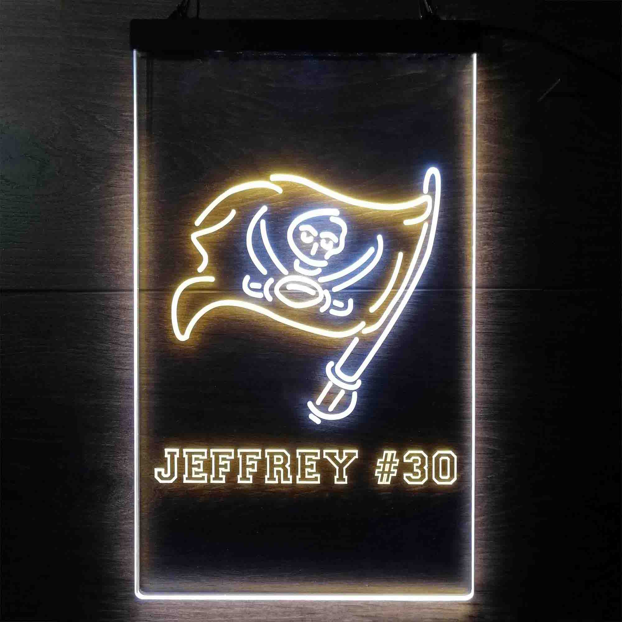 Personalized Tampa Bay Buccaneers Team Number Neon-Like LED Sign