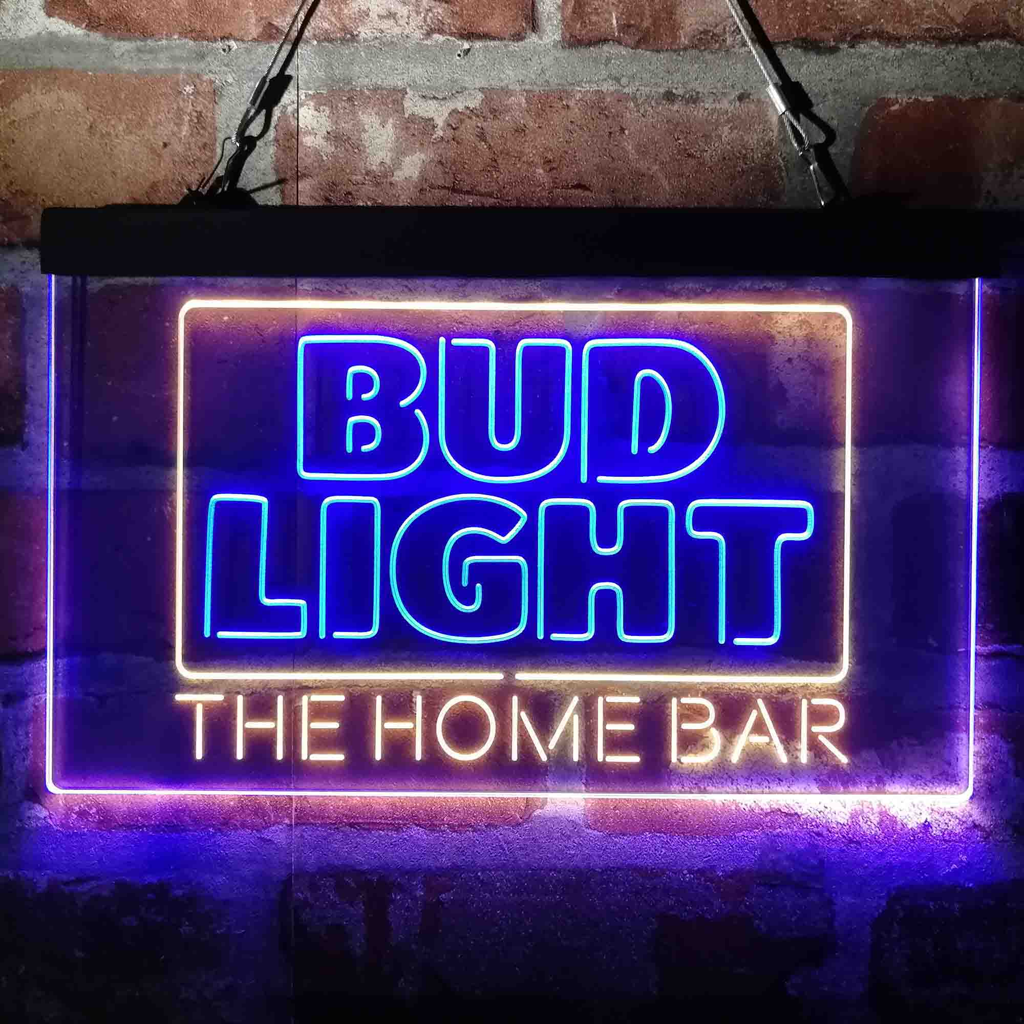 Personalized Bud Light Home Bar Neon-Like LED Sign - Custom Wall Decor Gift