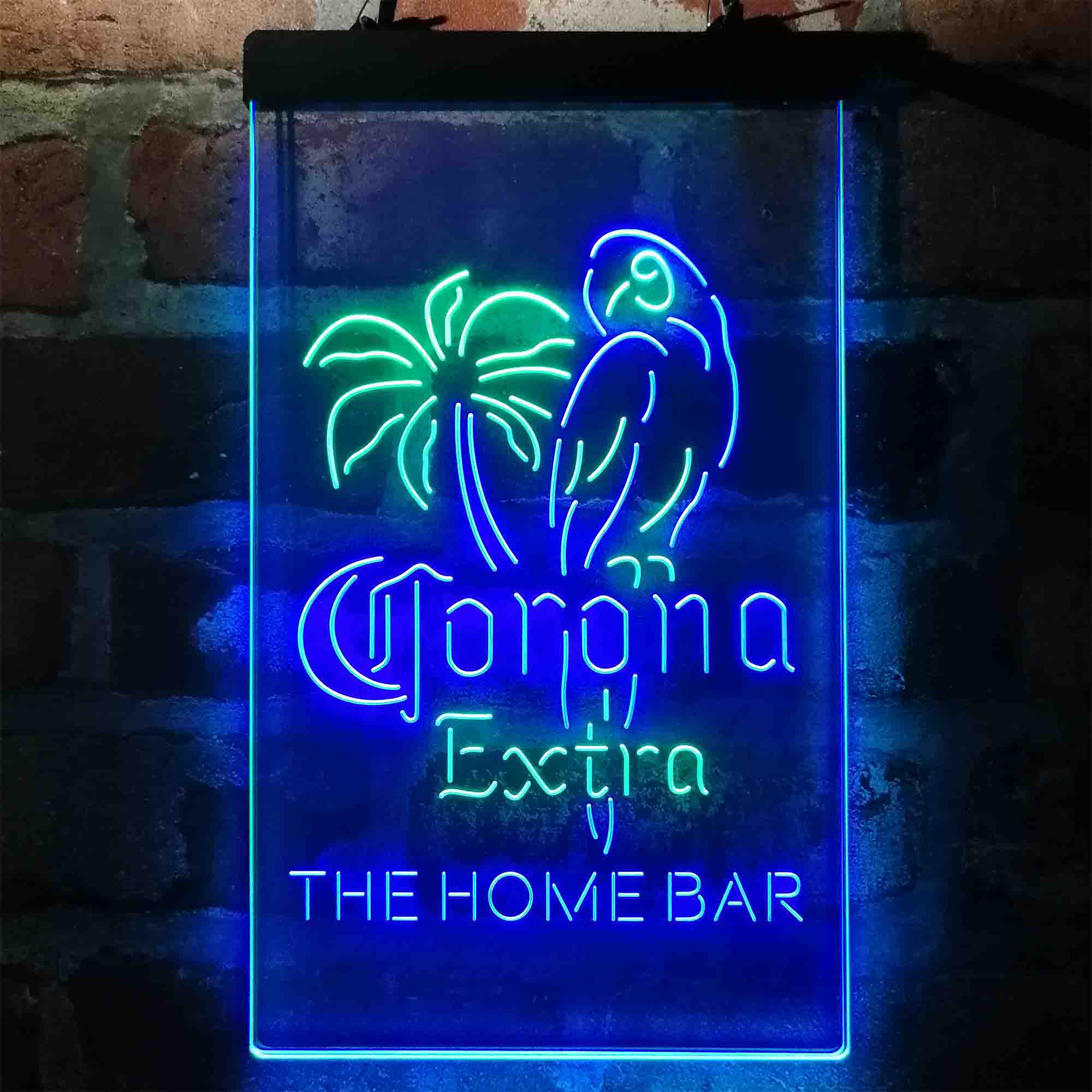 Corona Extra Parrot Bird Palm Tree Custom Personalized Neon-Like LED Sign