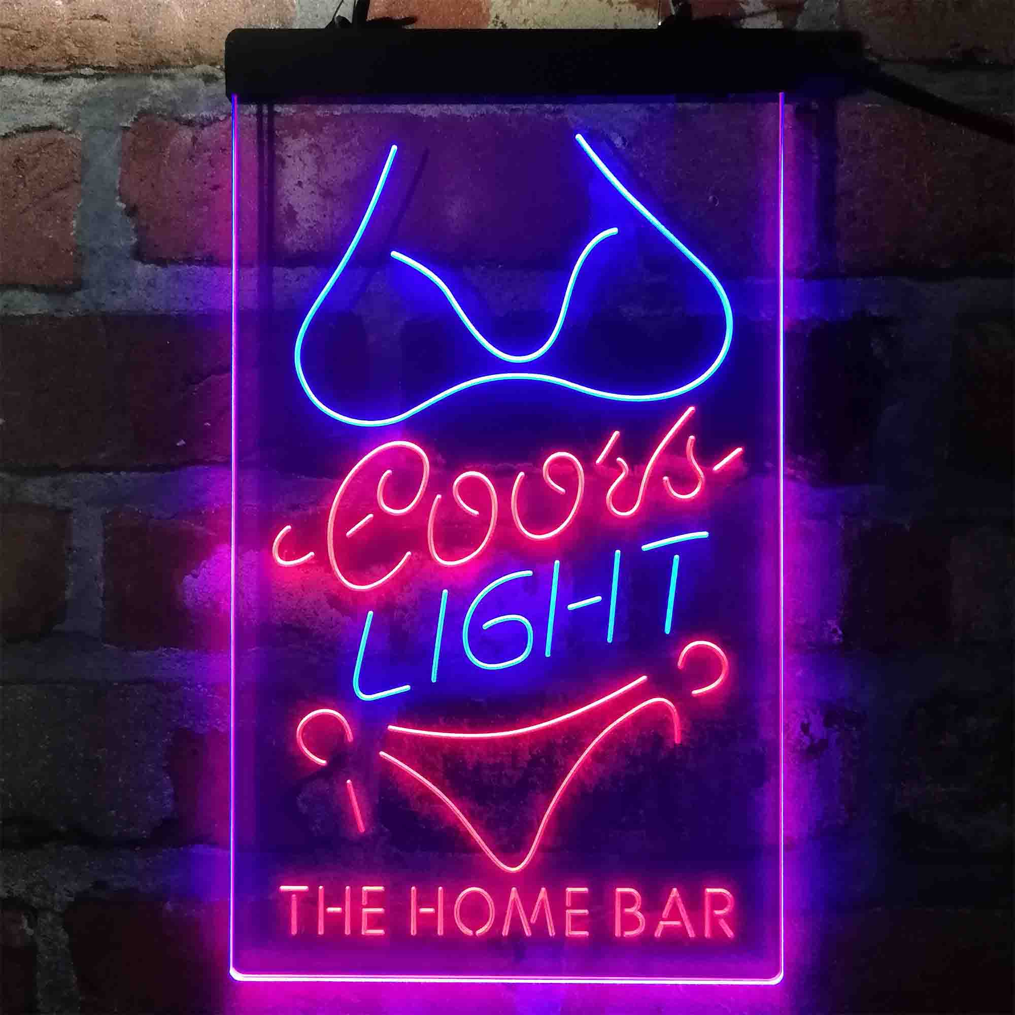 Personalized Coors Light Girl Home Bar Neon LED Sign