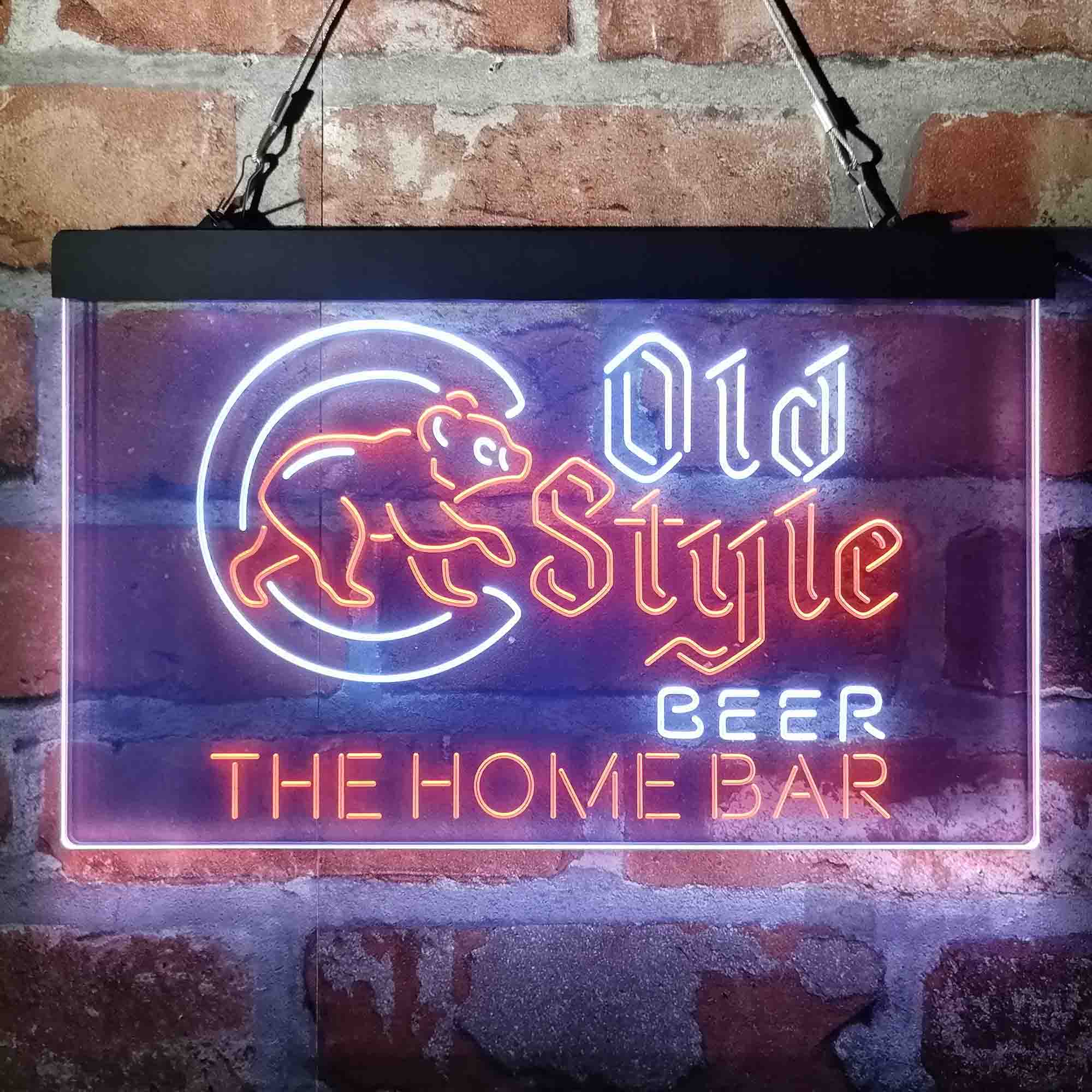 Personalized Chicago Cubs Old Style Home Bar Neon LED Sign