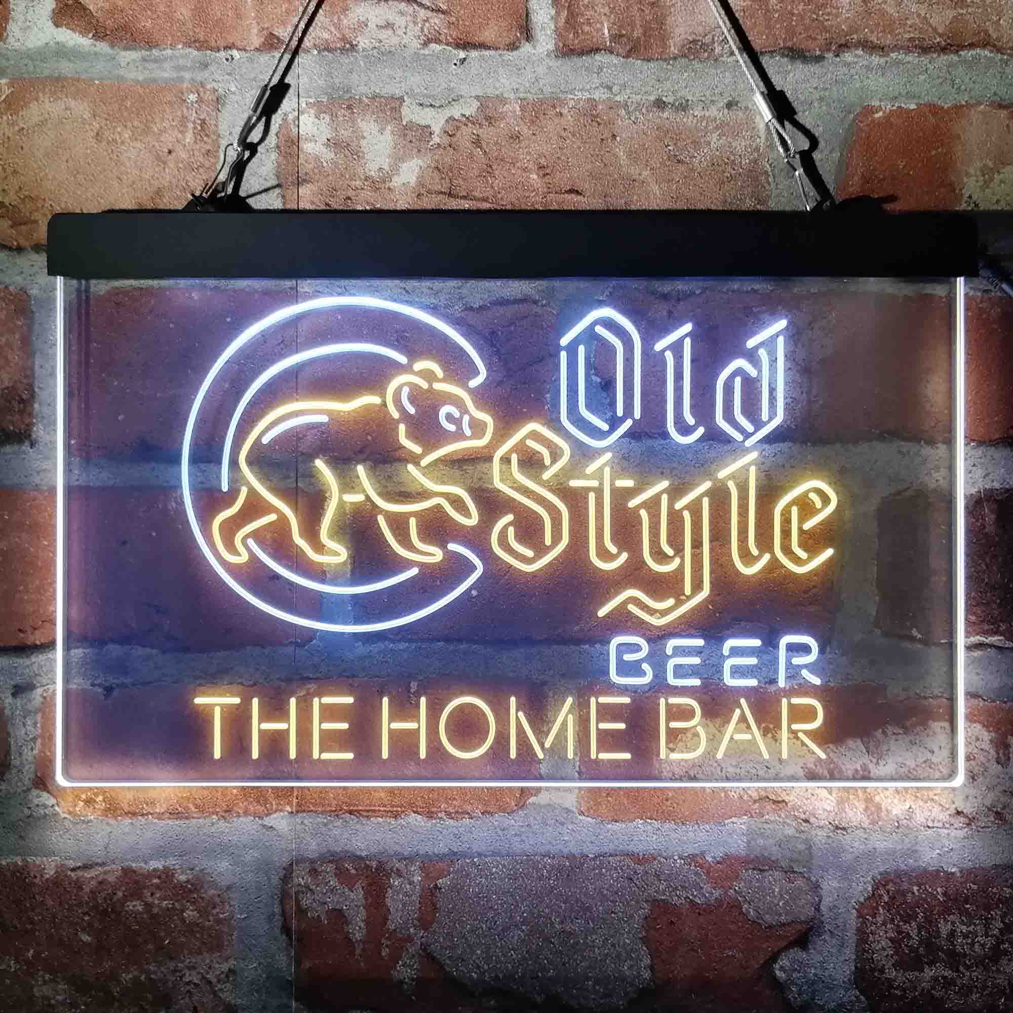 Personalized Chicago Cubs Old Style Home Bar Neon LED Sign
