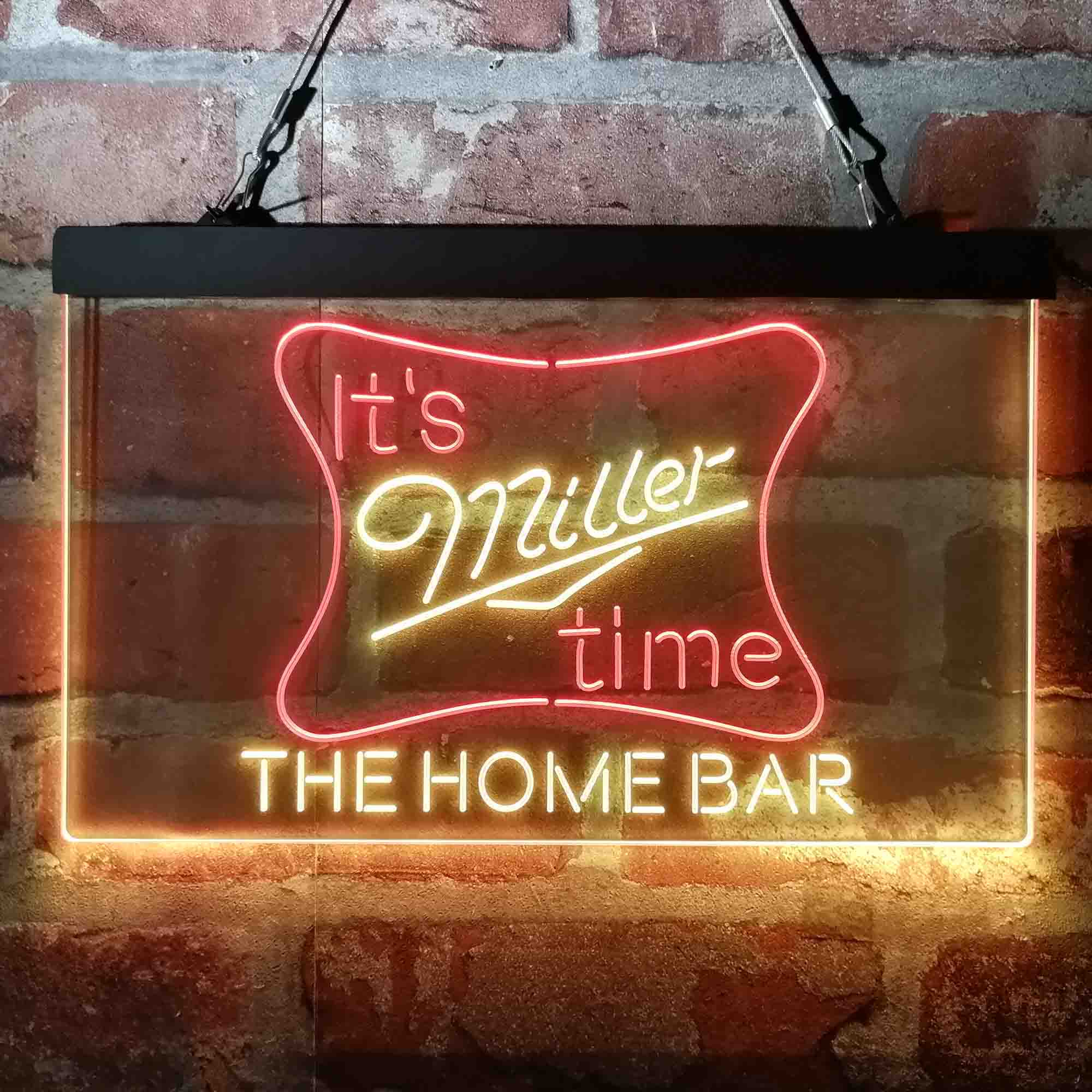 It's Miller Time Home Bar Custom Personalized Neon-Like LED Sign