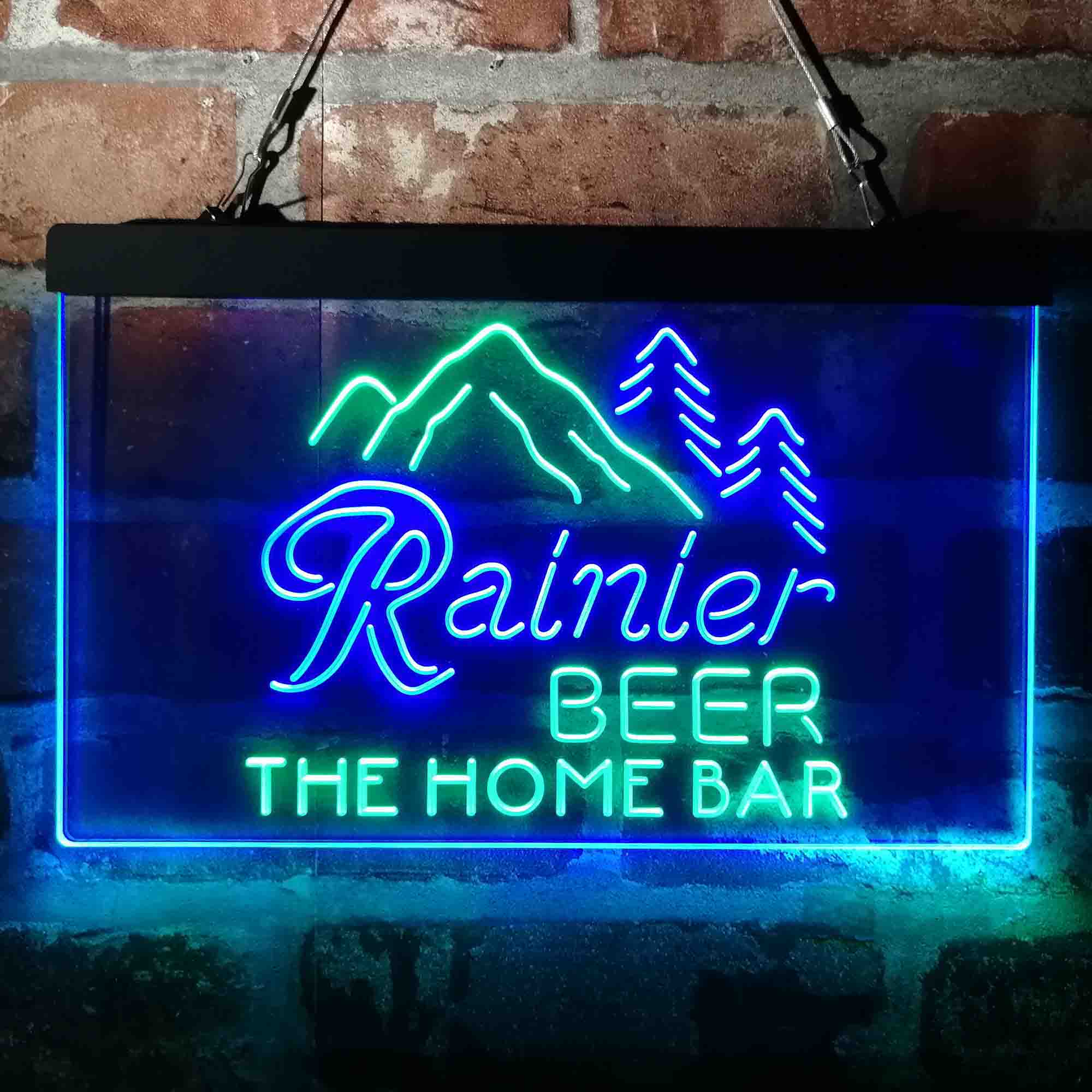 Personalized Rainier Beer Mountain Bar Neon-Like LED Sign