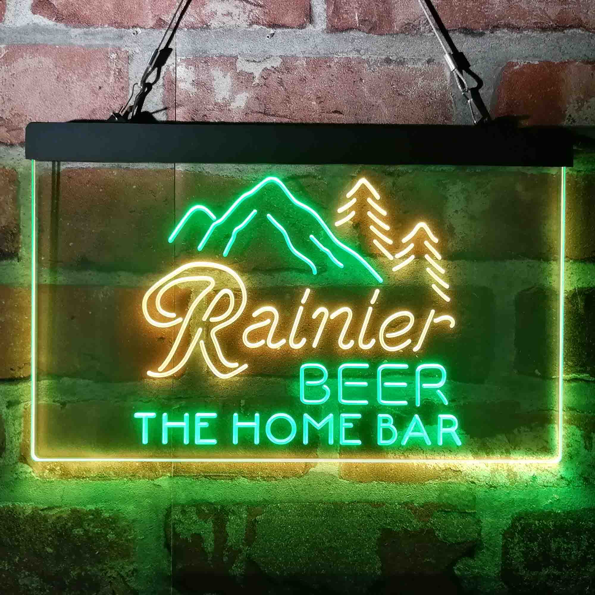 Personalized Rainier Beer Mountain Bar Neon-Like LED Sign