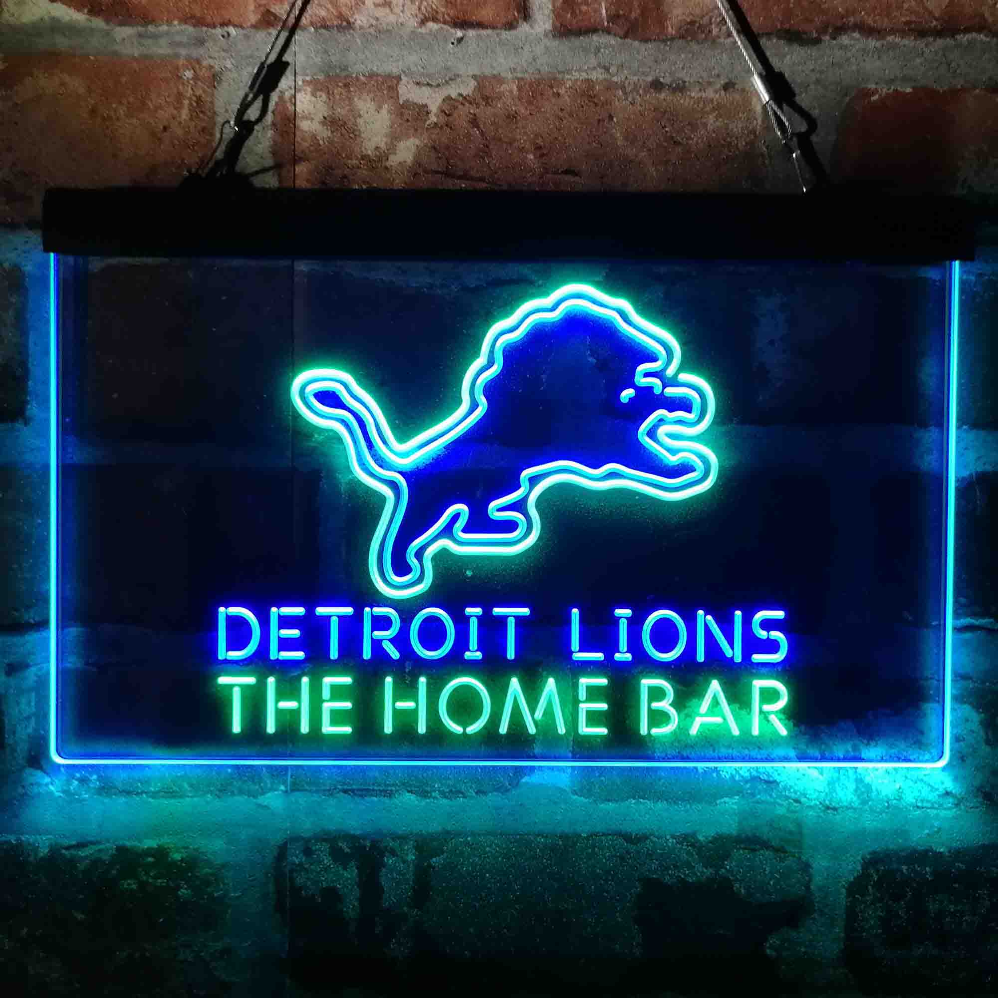 Personalized Detroits Lion Neon-Like LED Sign - Custom Wall Decor Gift
