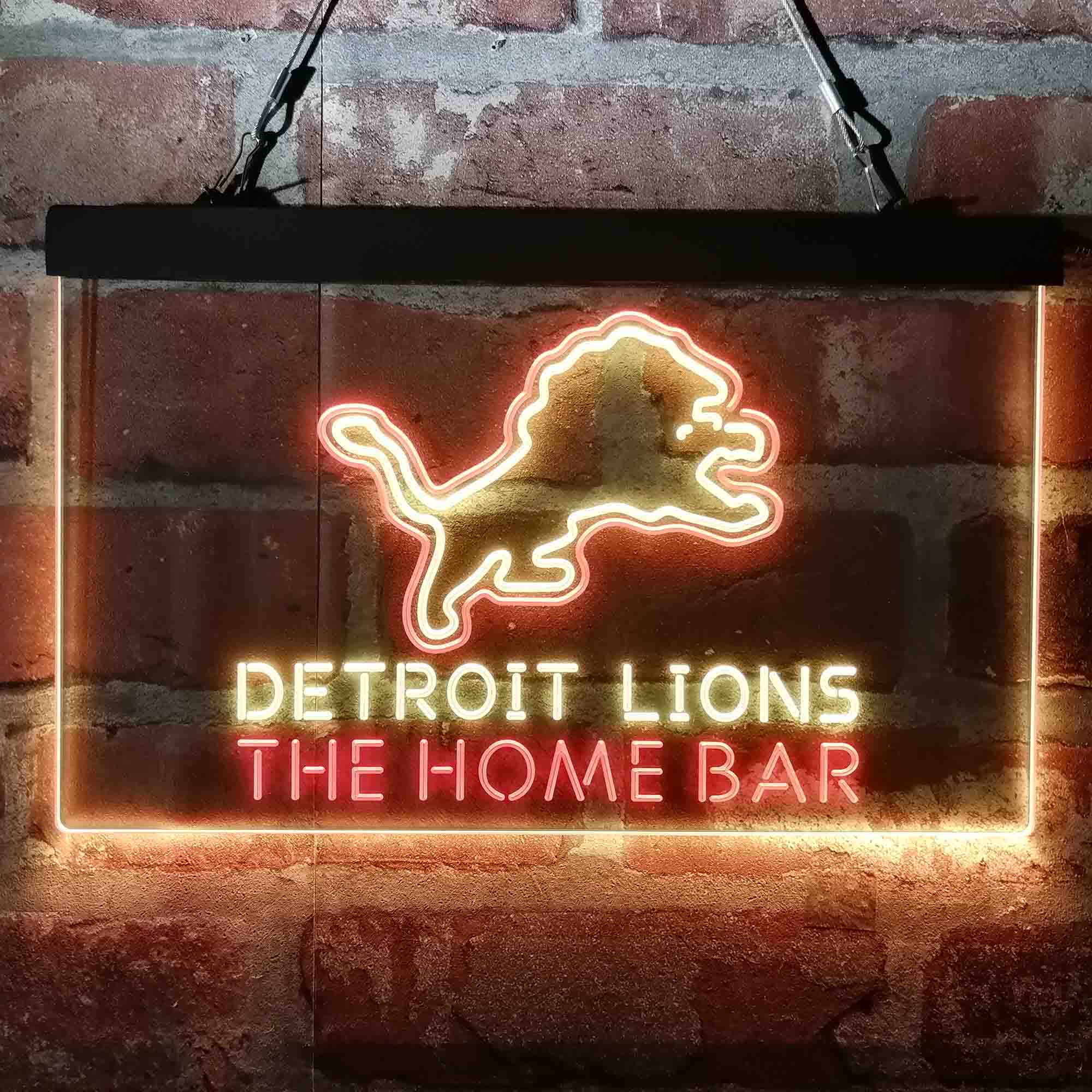 Personalized Detroits Lion Neon-Like LED Sign - Custom Wall Decor Gift