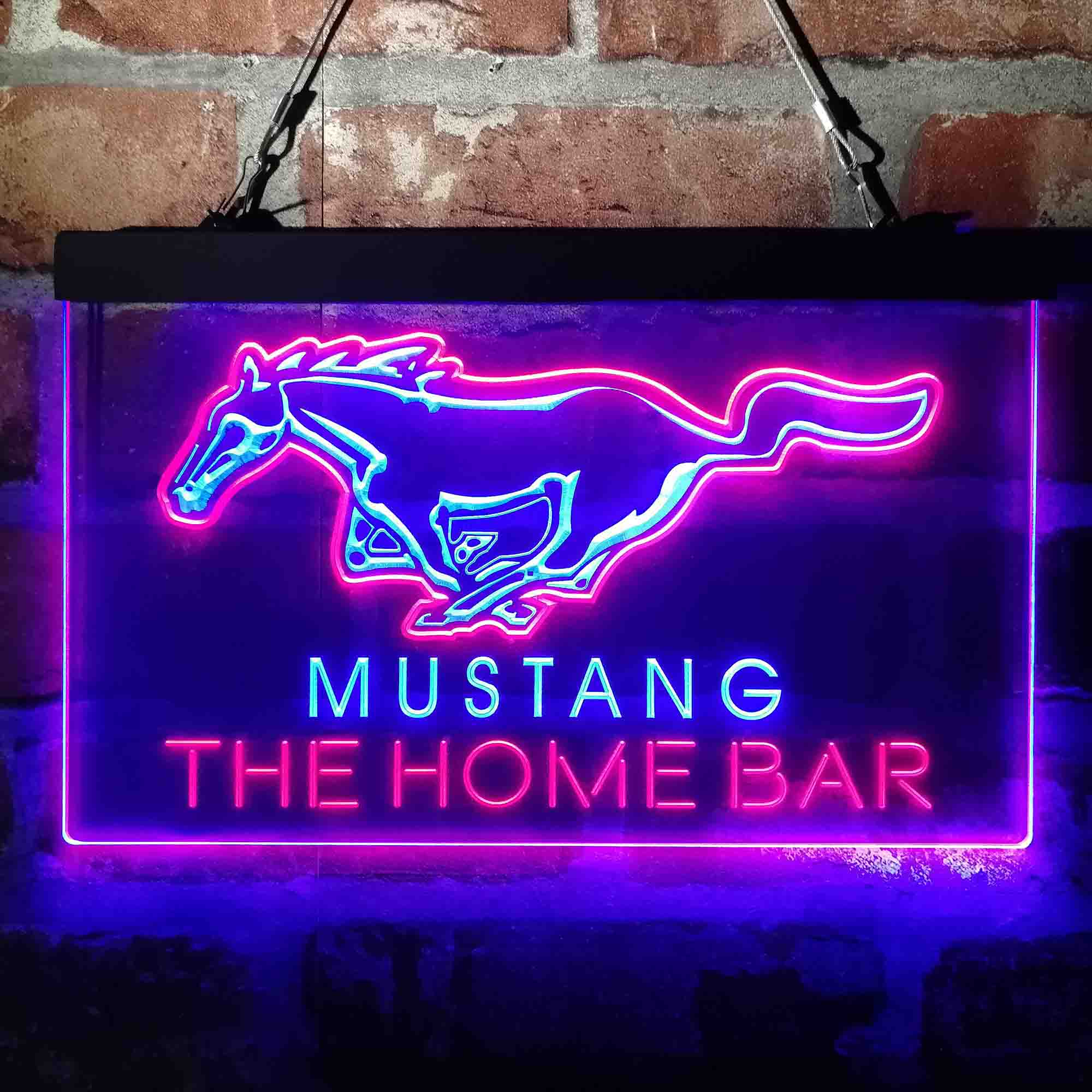Personalized Mustang Ford Horse Garage Neon-Like LED Sign