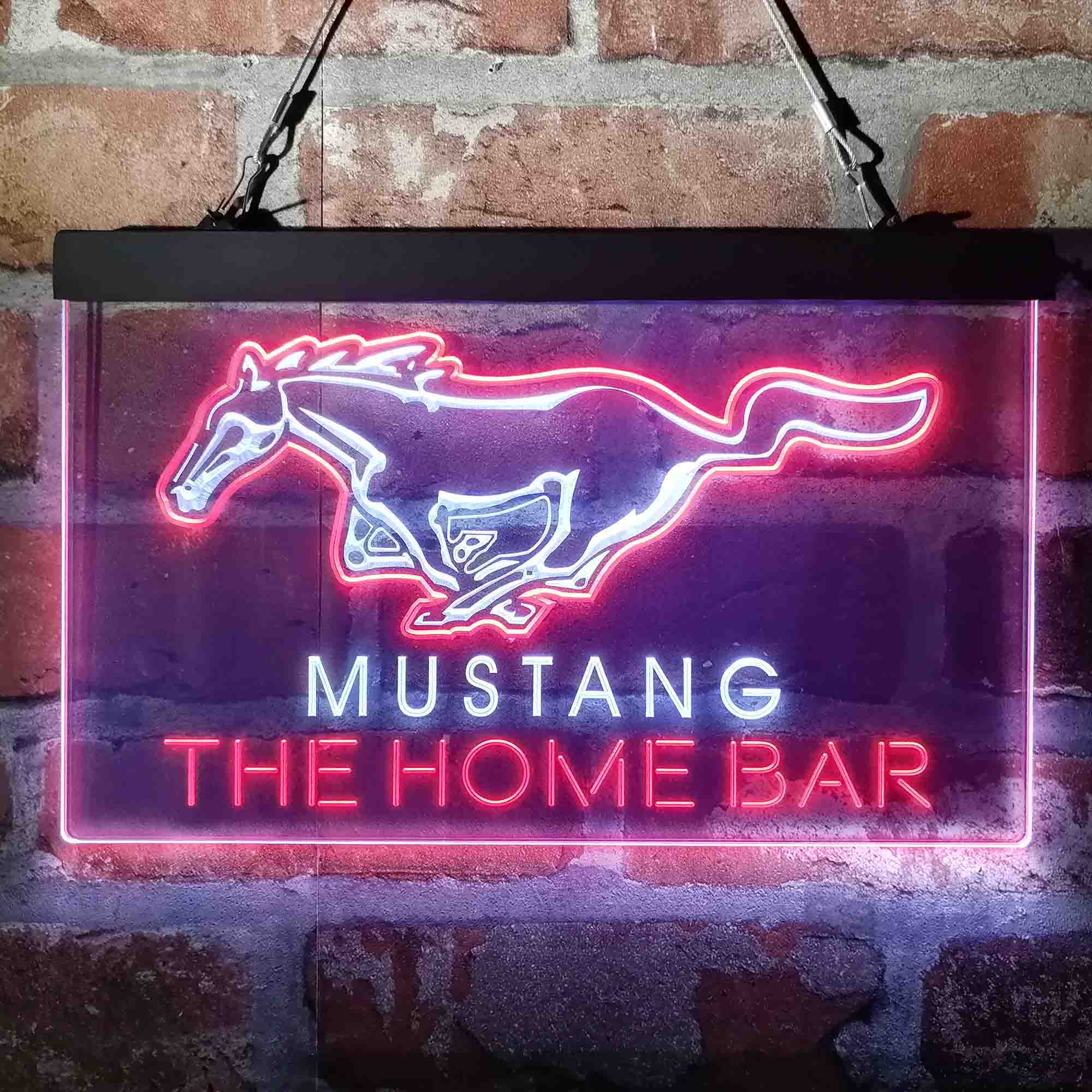 Personalized Mustang Ford Horse Garage Neon-Like LED Sign