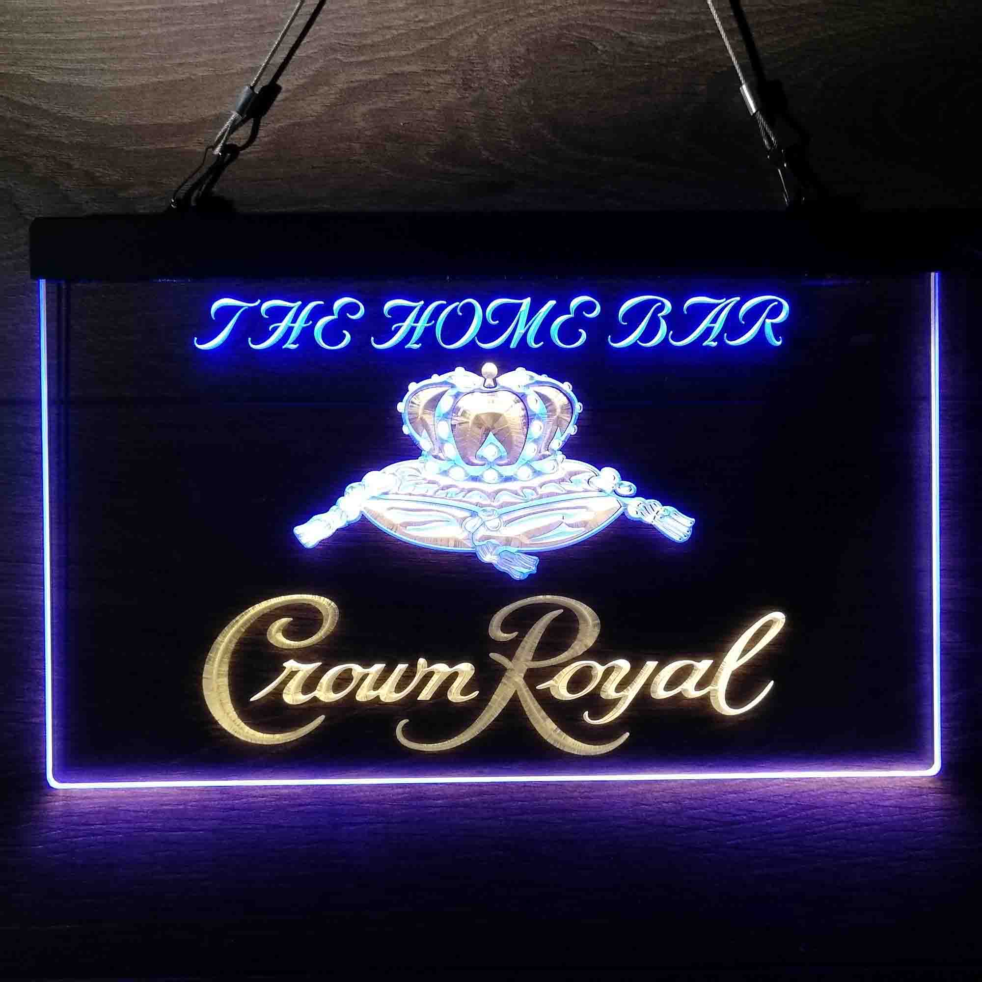 Personalized Crown Royal Beer Bar Neon-Like LED Sign - Custom Wall Decor Gift