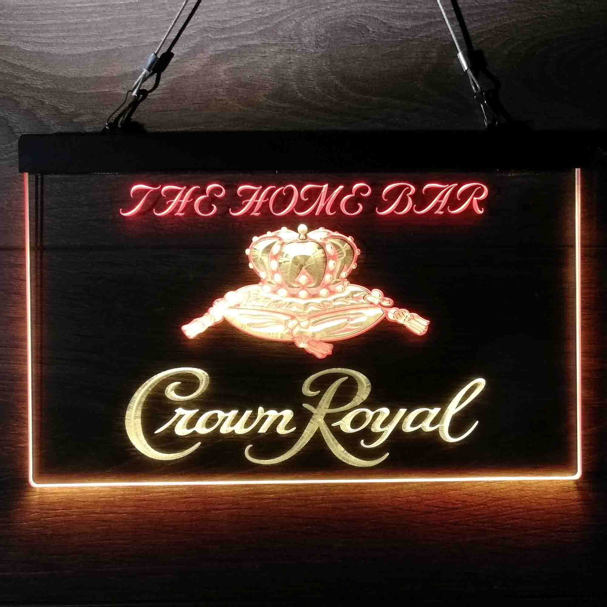 Personalized Crown Royal Beer Bar Neon-Like LED Sign - Custom Wall Decor Gift