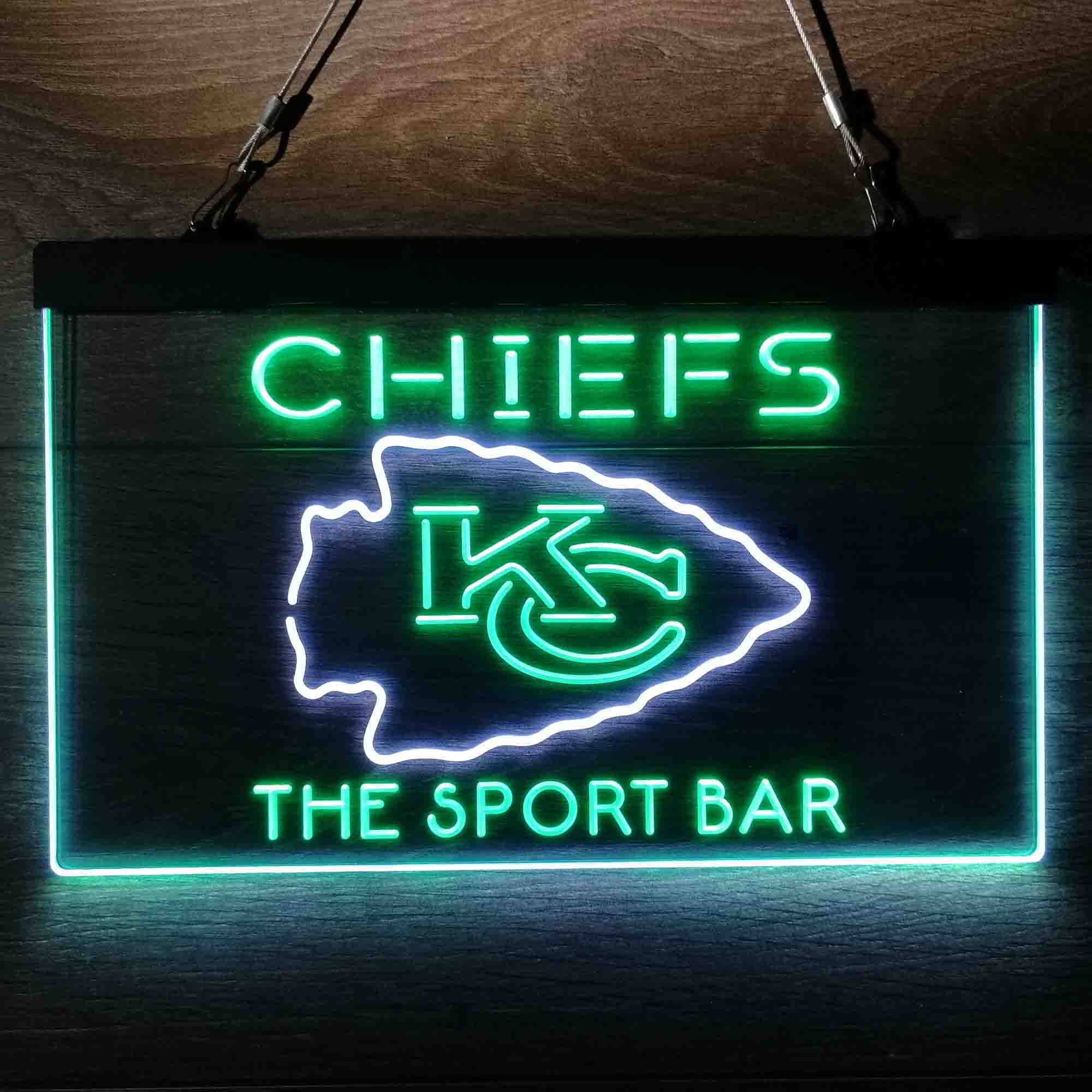 Custom Personalized Kansas City Chiefs NFL Football Club Dual Color LED Neon Sign