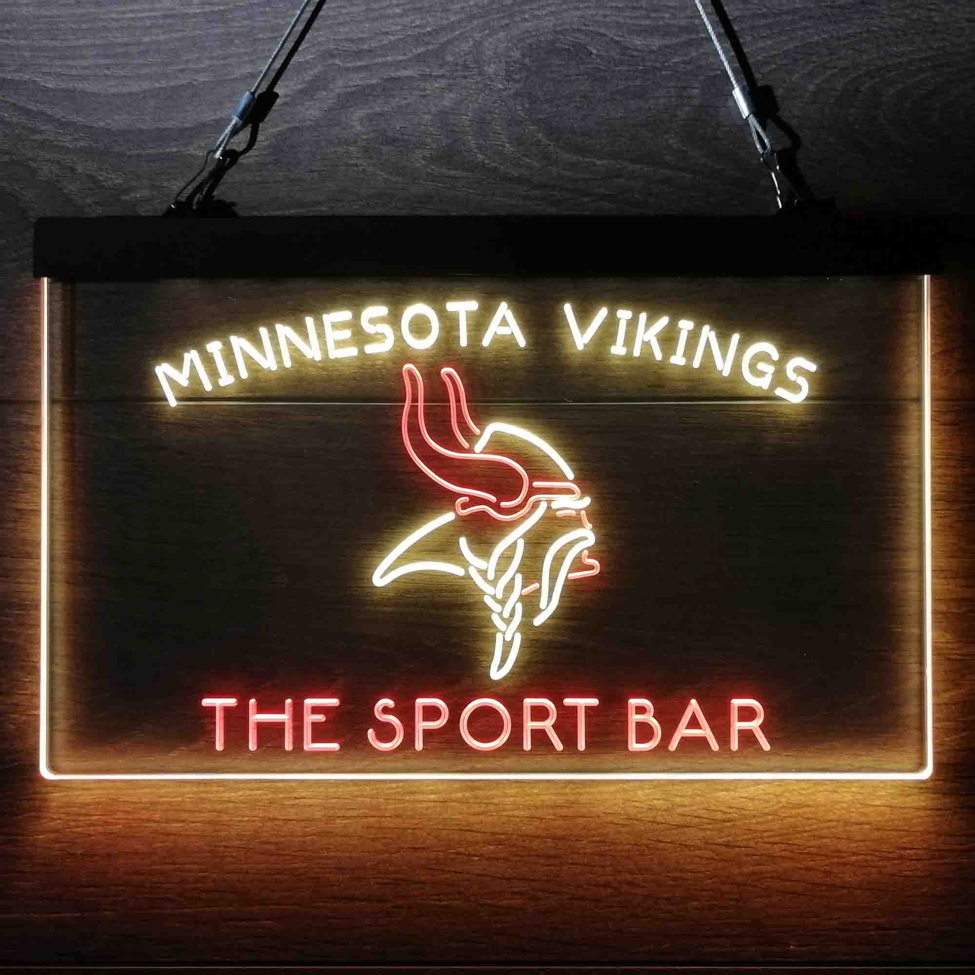 Custom Personalized Minnesota Vikings NFL Football Club Dual Color LED Neon Sign