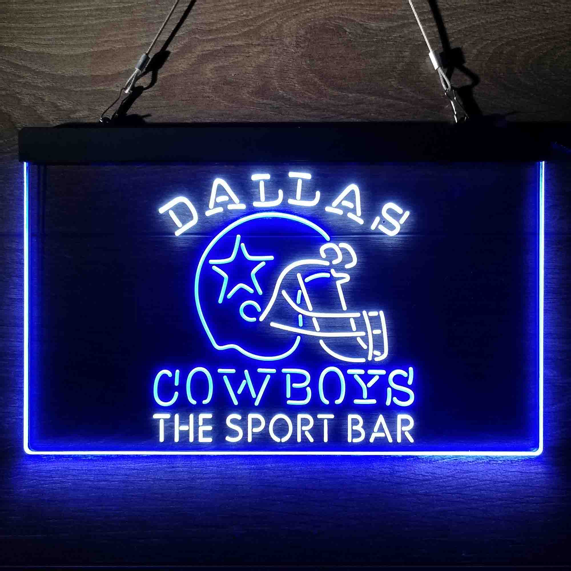 Custom Personalized Dallas Cowboys NFL Football Club Dual Color LED Neon Sign