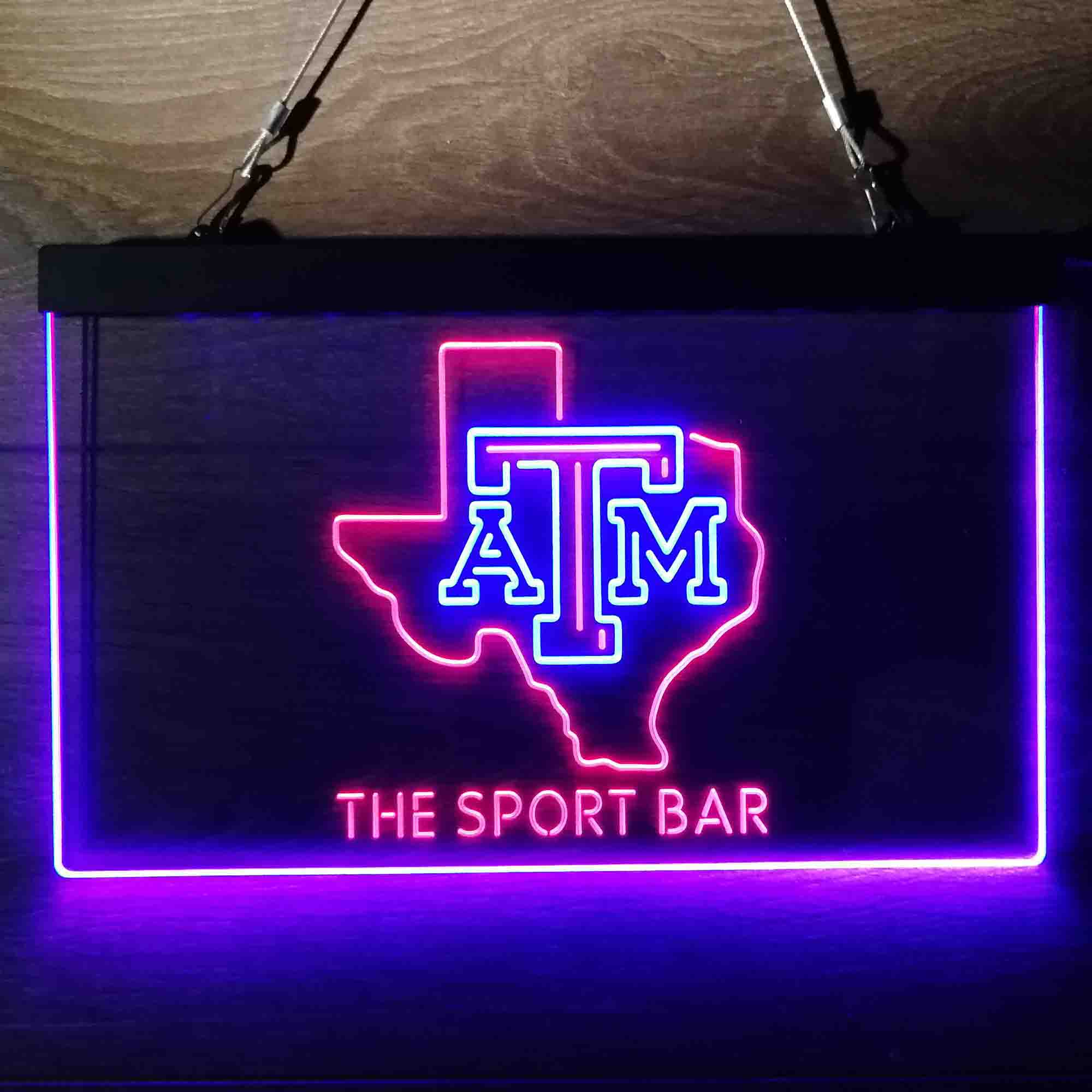 Custom Personalized Texas A&M Aggies NFL Football Club Dual Color LED Neon Sign