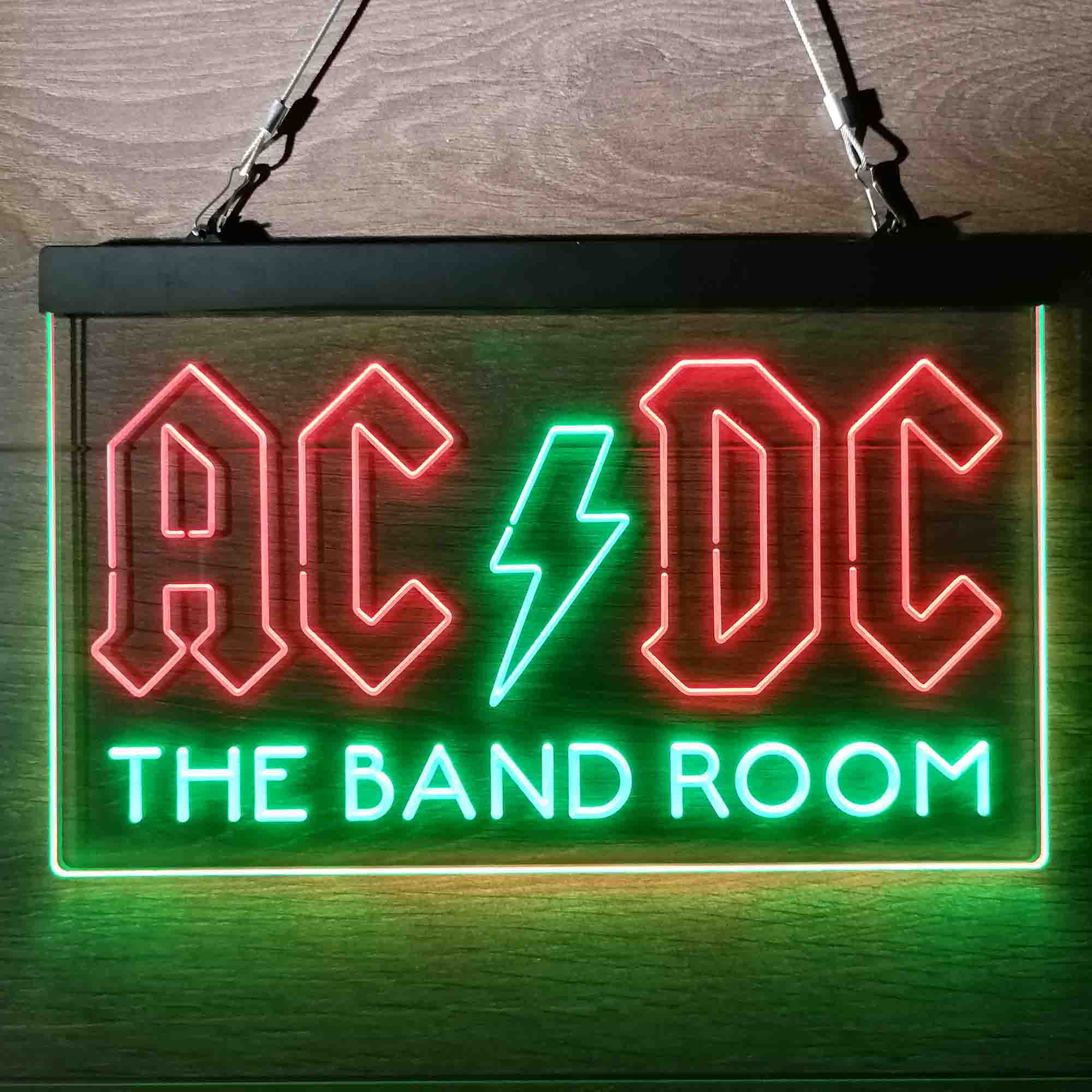 Personalized AC/DC Band Room Music Bar Neon-Like LED Sign - Custom Wall Decor Gift