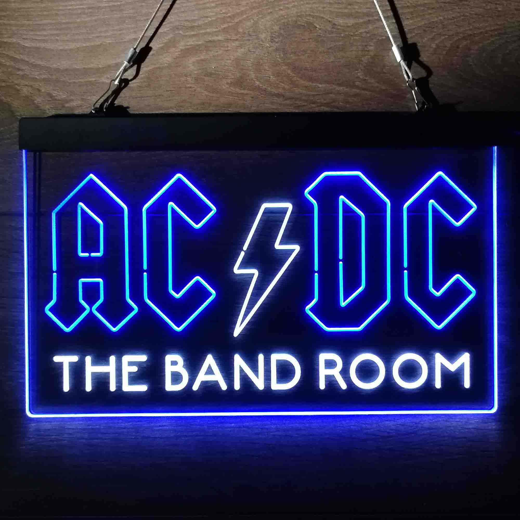 Personalized AC/DC Band Room Music Bar Neon-Like LED Sign - Custom Wall Decor Gift