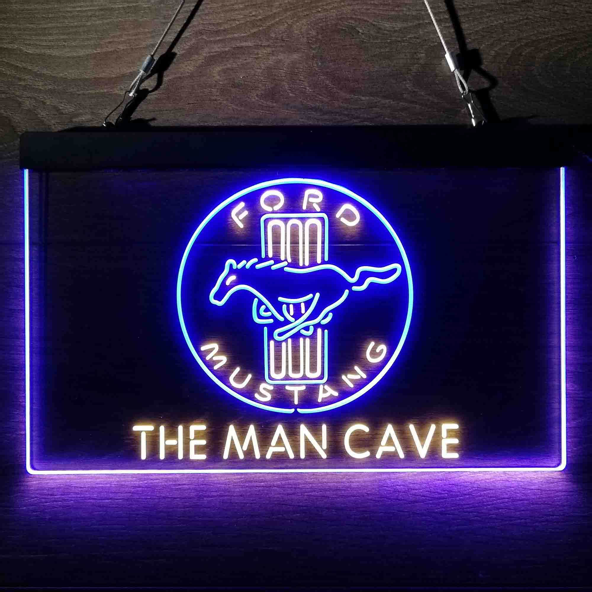Personalized Ford Mustang Garage Neon-Like LED Sign