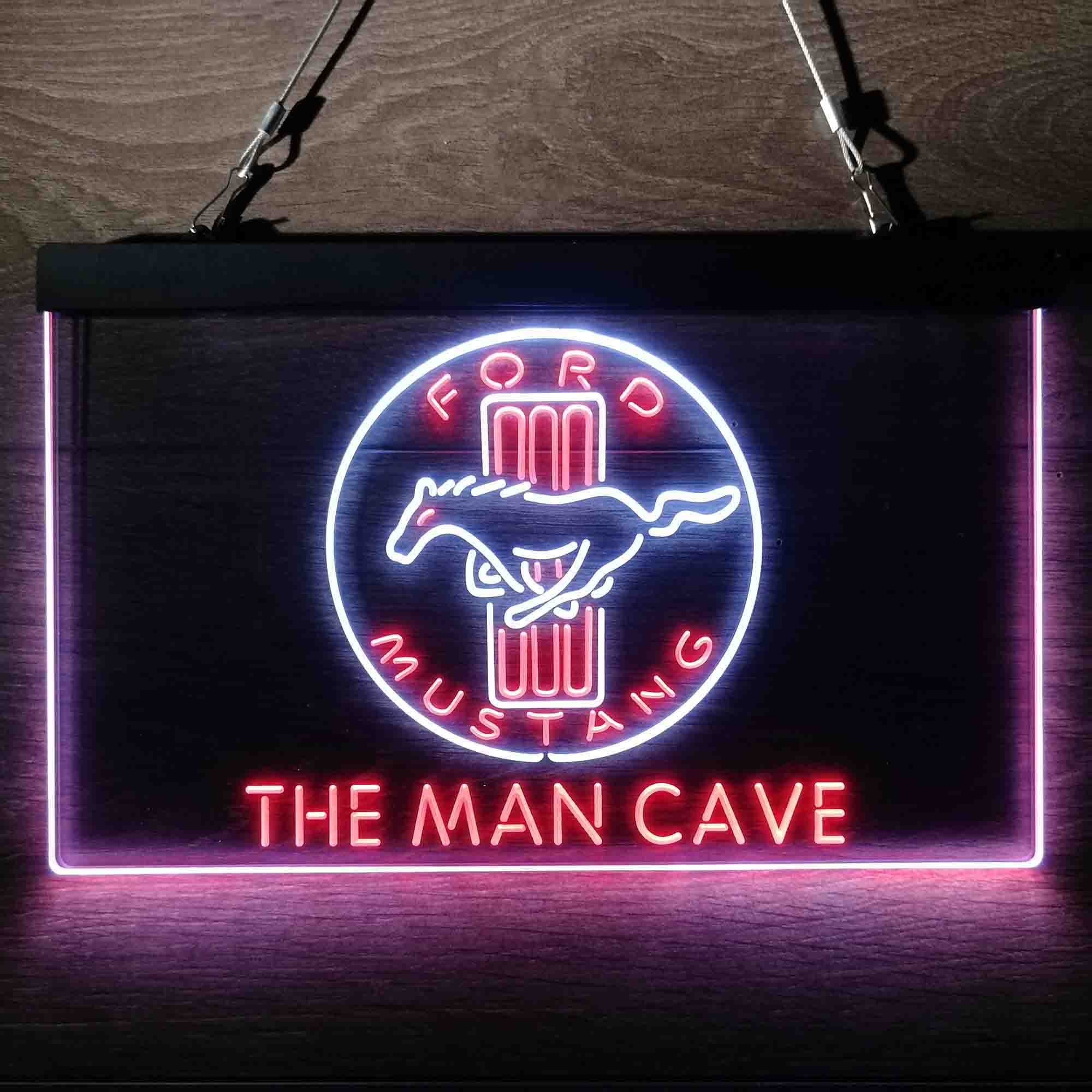 Personalized Ford Mustang Garage Neon-Like LED Sign