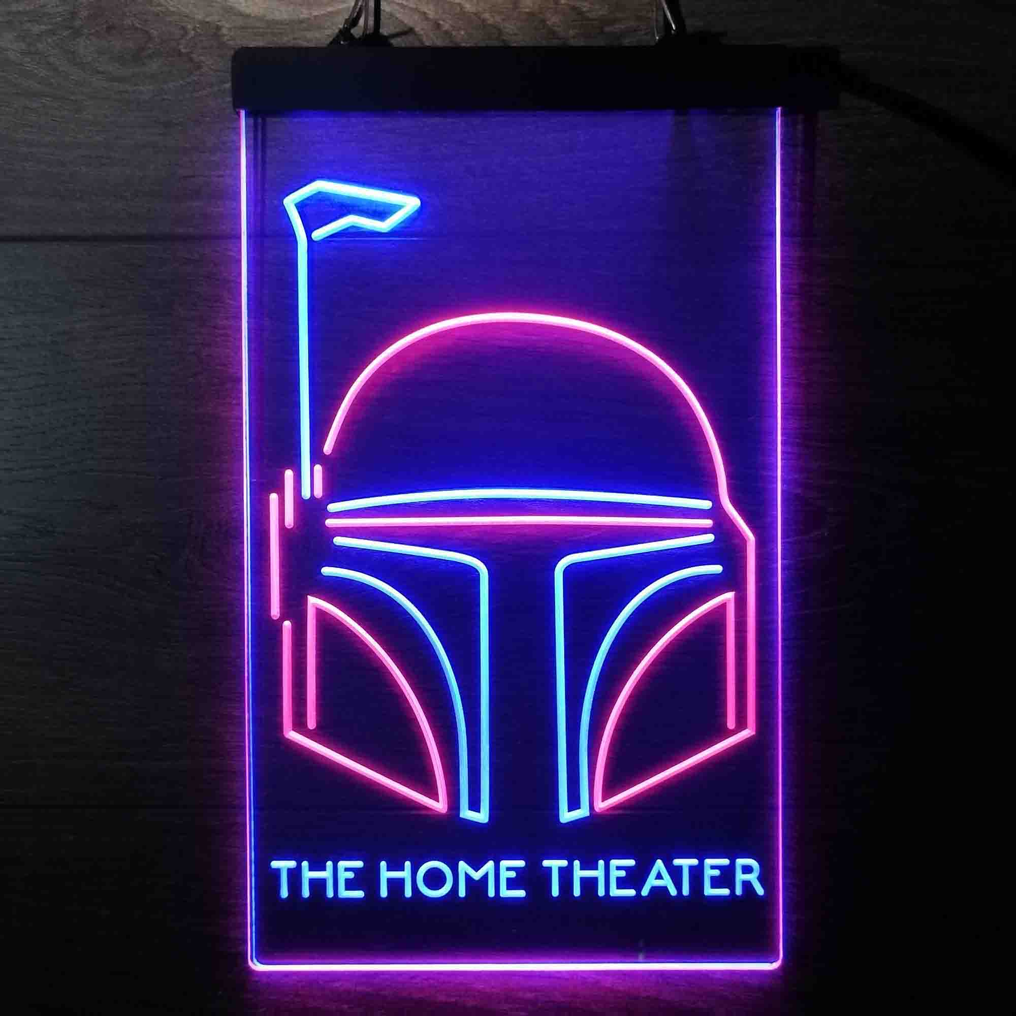 Custom Personalized Star Wars The Mandalorian Boba Fett Helm Dual Color LED Neon Sign