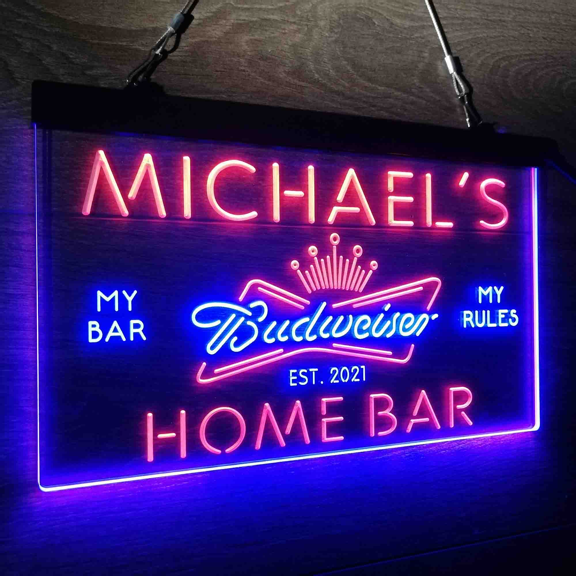 Personalized Budweiser Crown Home Bar Neon-Like LED Sign - ProLedSign