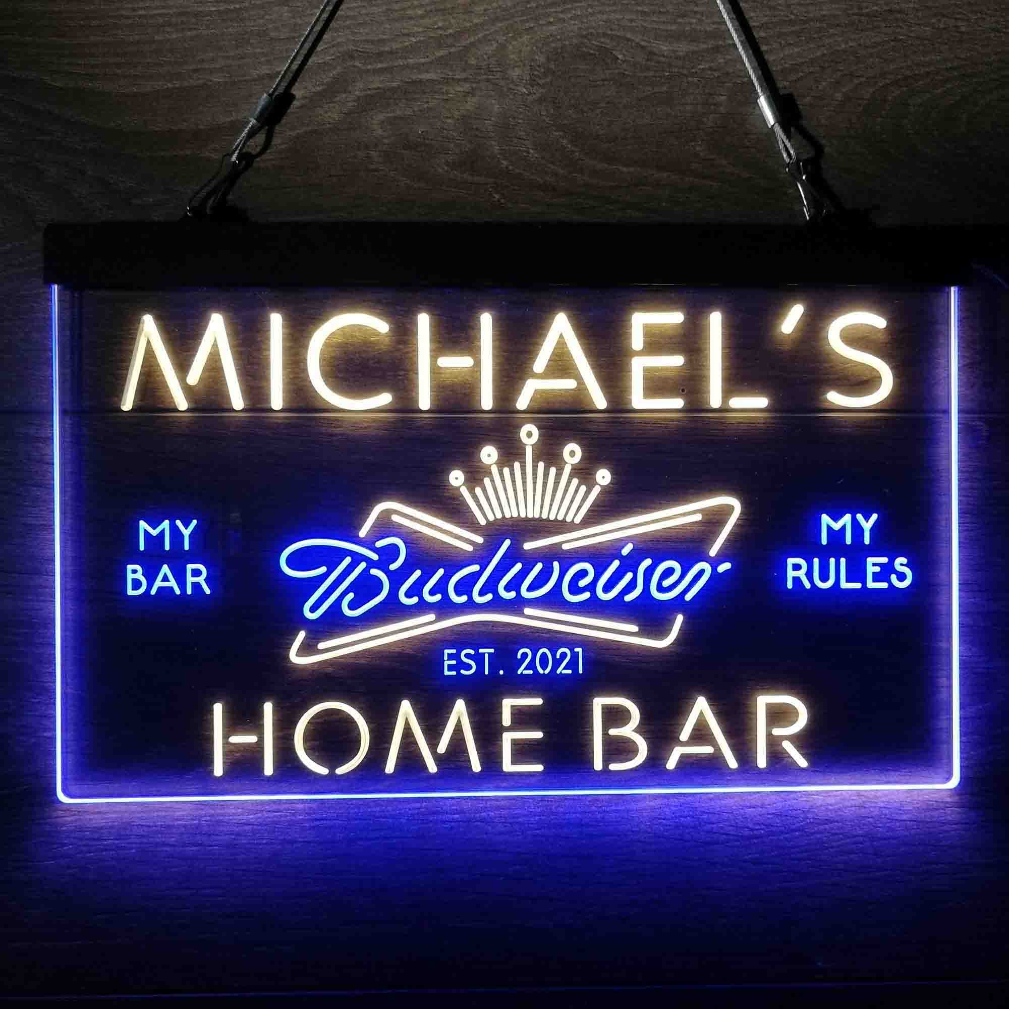 Personalized Budweiser Crown Home Bar Neon-Like LED Sign - ProLedSign