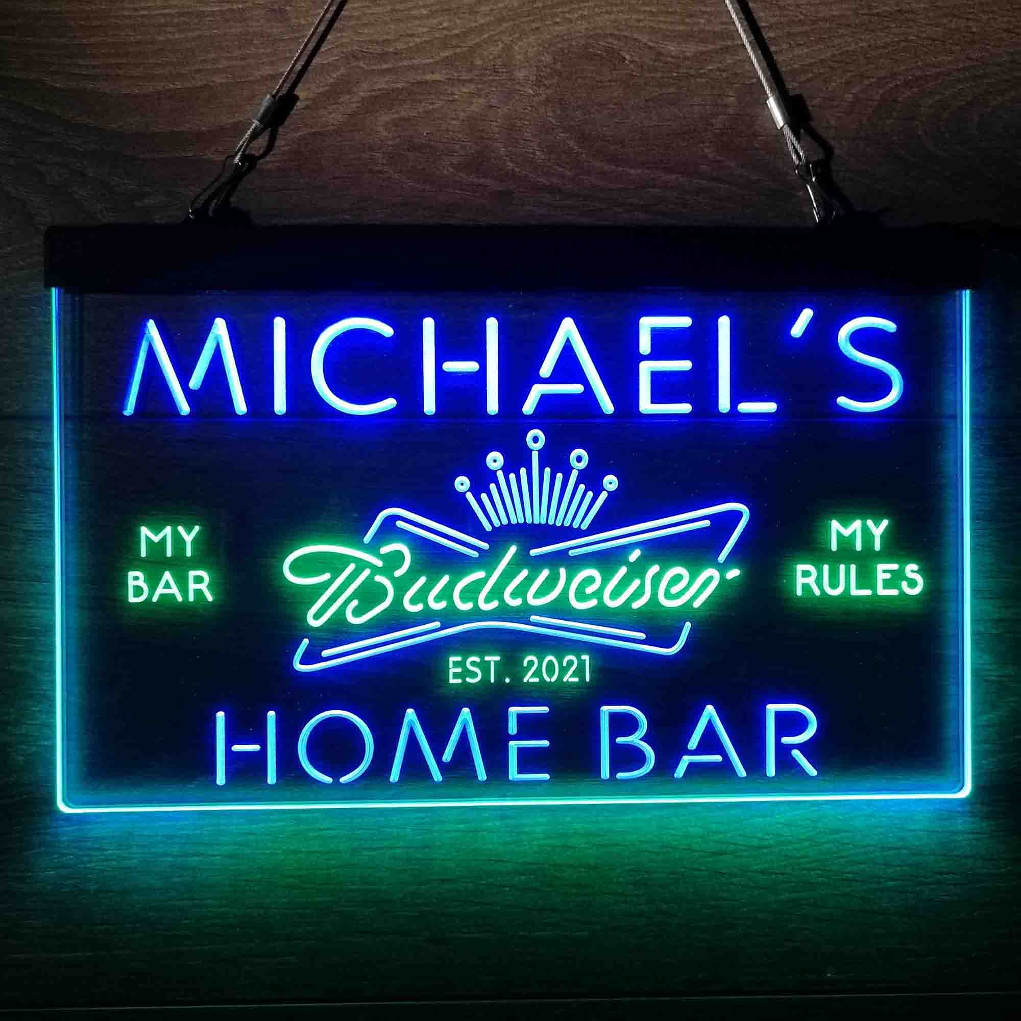 Personalized Budweiser Crown Home Bar Neon-Like LED Sign - ProLedSign