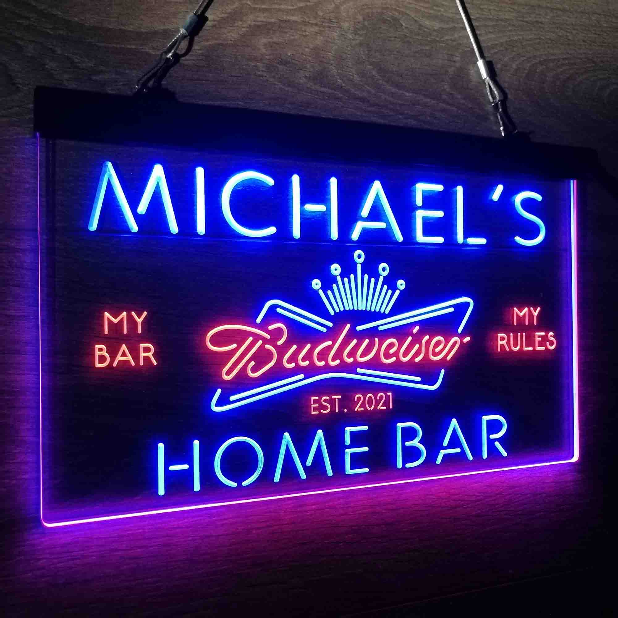 Personalized Budweiser Crown Home Bar Neon-Like LED Sign - ProLedSign