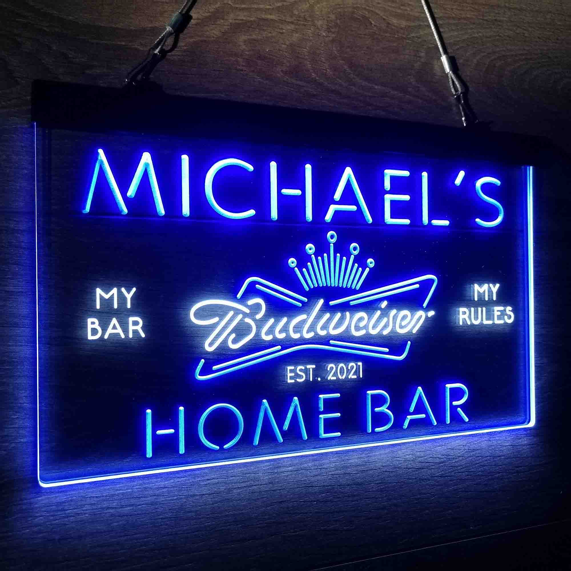 Personalized Budweiser Crown Home Bar Neon-Like LED Sign - ProLedSign