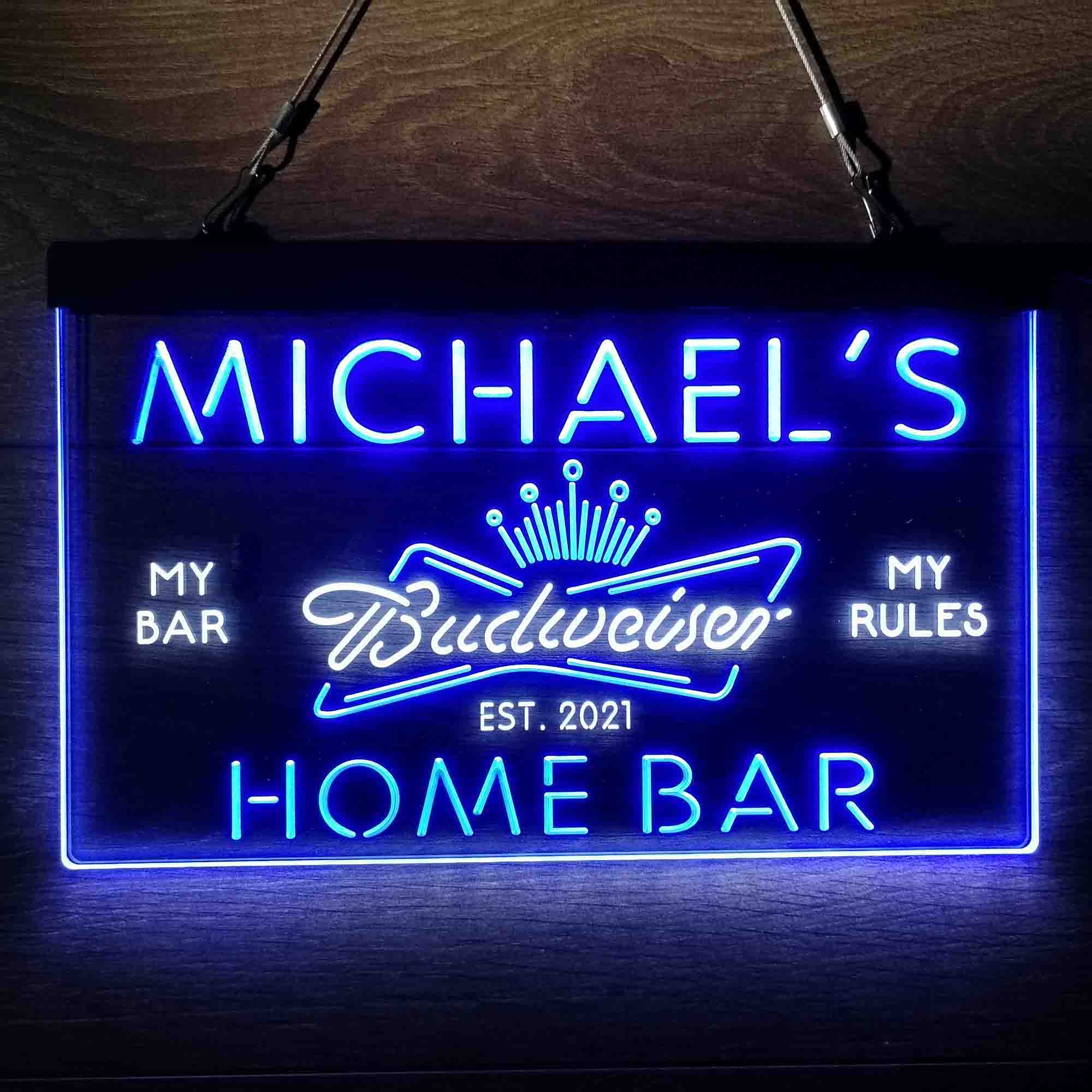 Personalized Budweiser Crown Home Bar Neon-Like LED Sign - ProLedSign