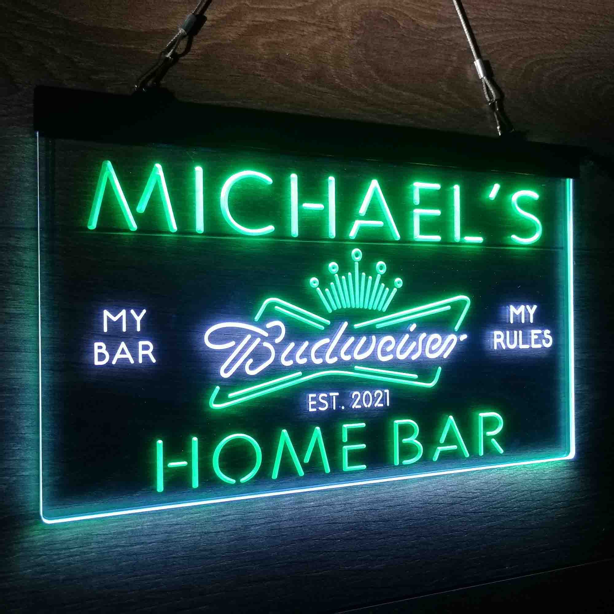 Personalized Budweiser Crown Home Bar Neon-Like LED Sign - ProLedSign