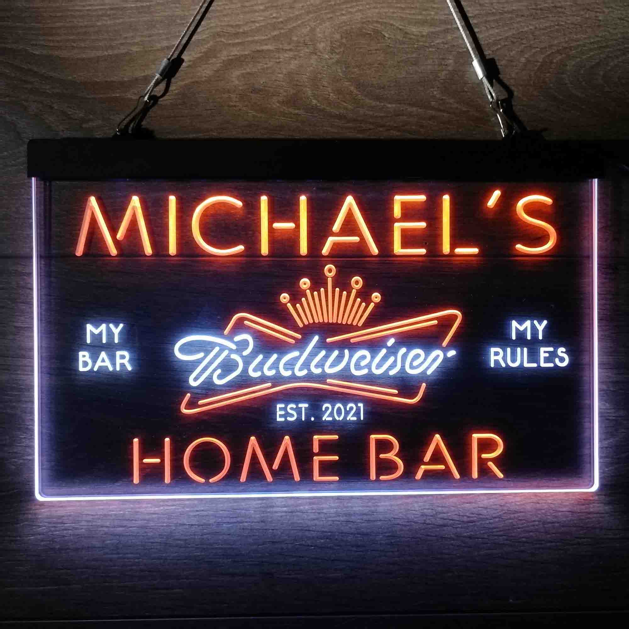 Personalized Budweiser Crown Home Bar Neon-Like LED Sign - ProLedSign