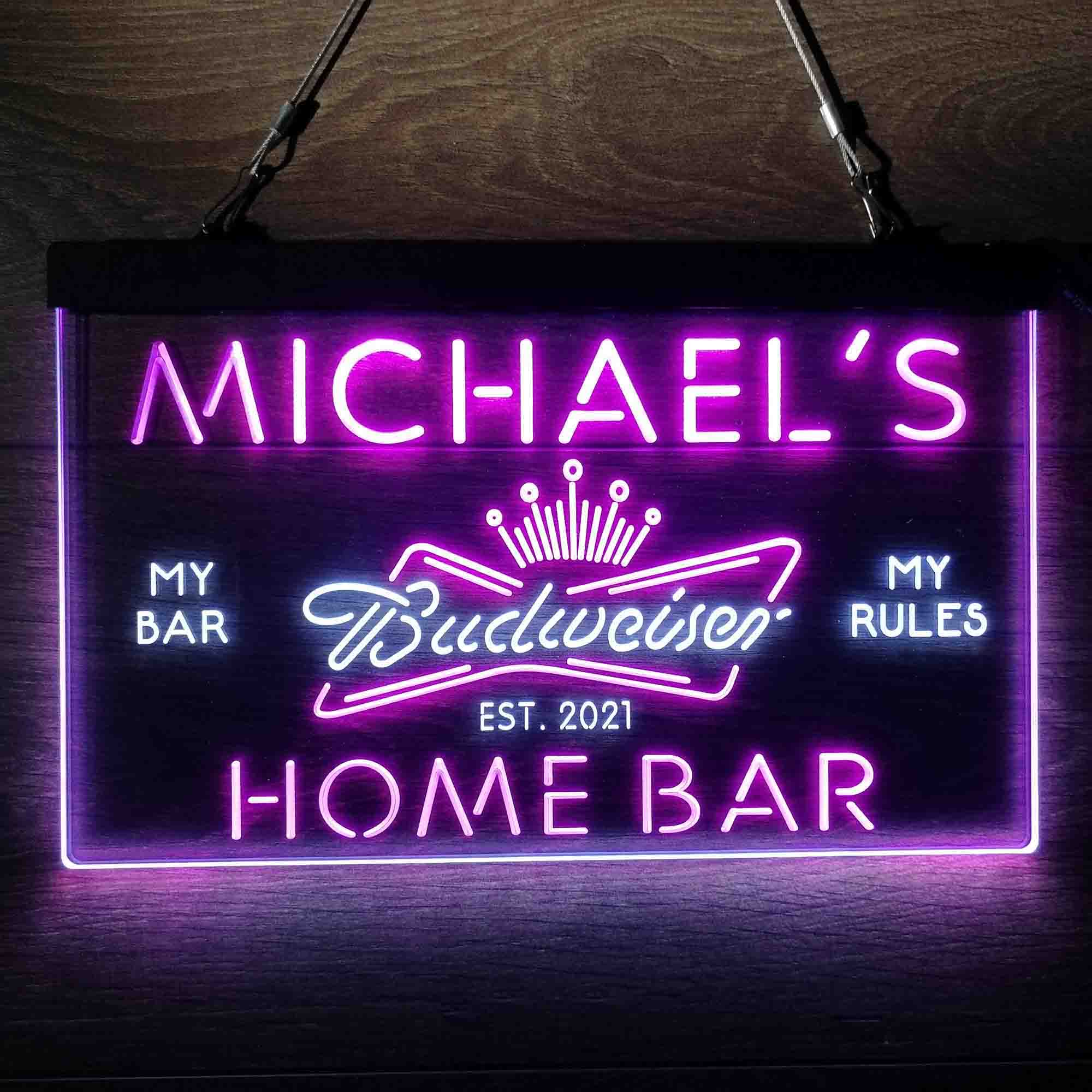 Personalized Budweiser Crown Home Bar Neon-Like LED Sign - ProLedSign